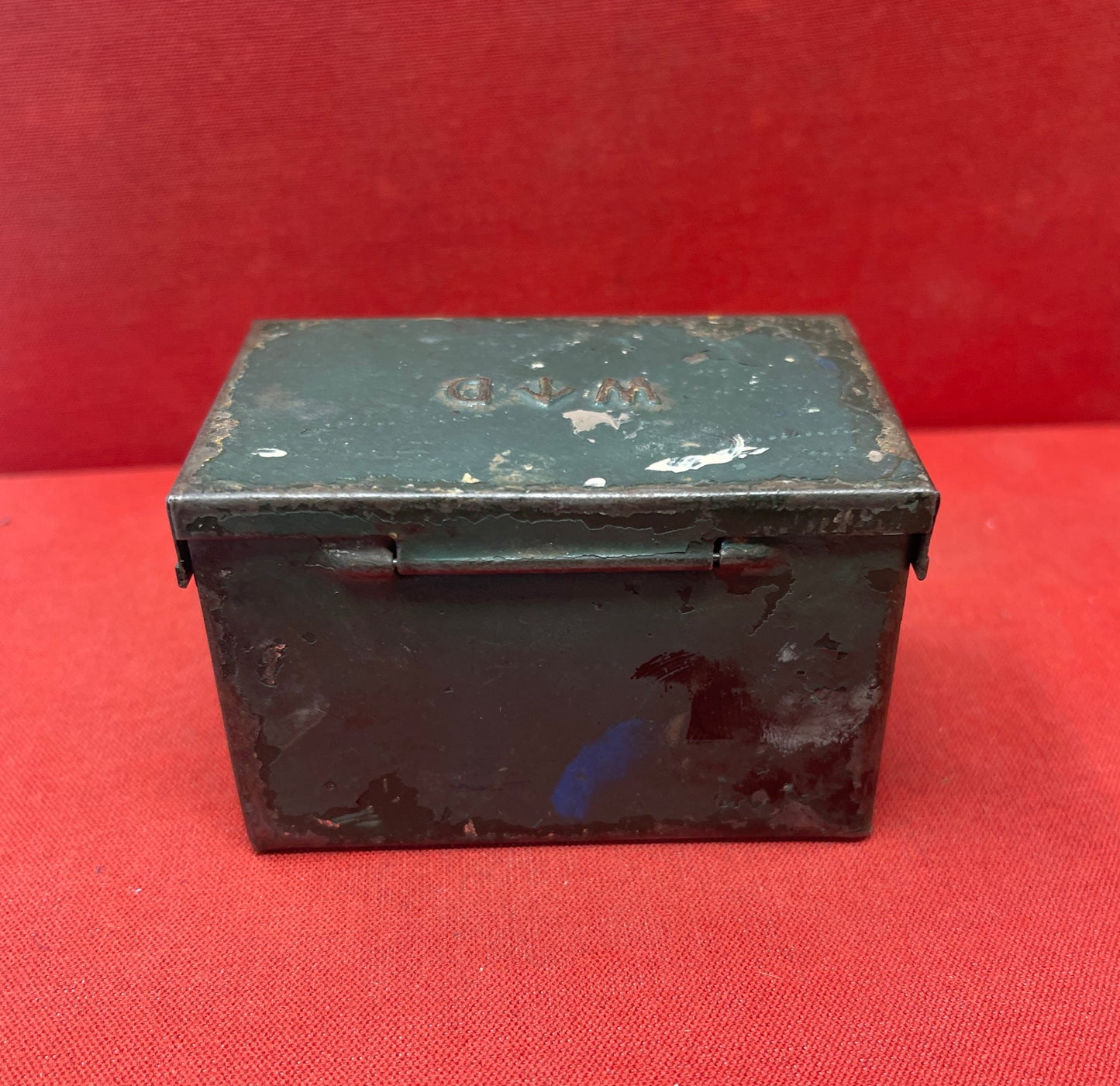 Small Green WD War Department Tin 