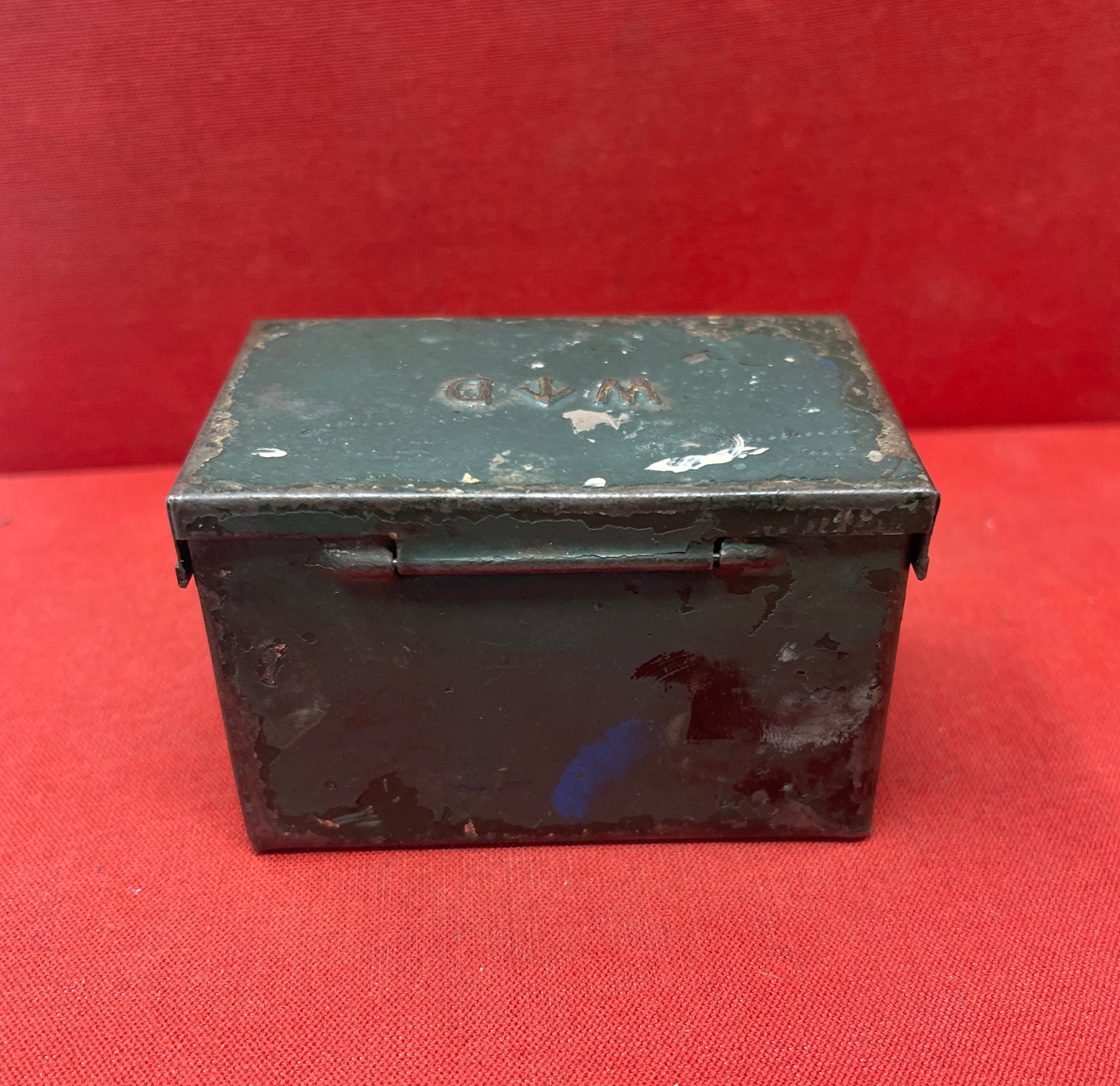 Small Green WD War Department Tin 