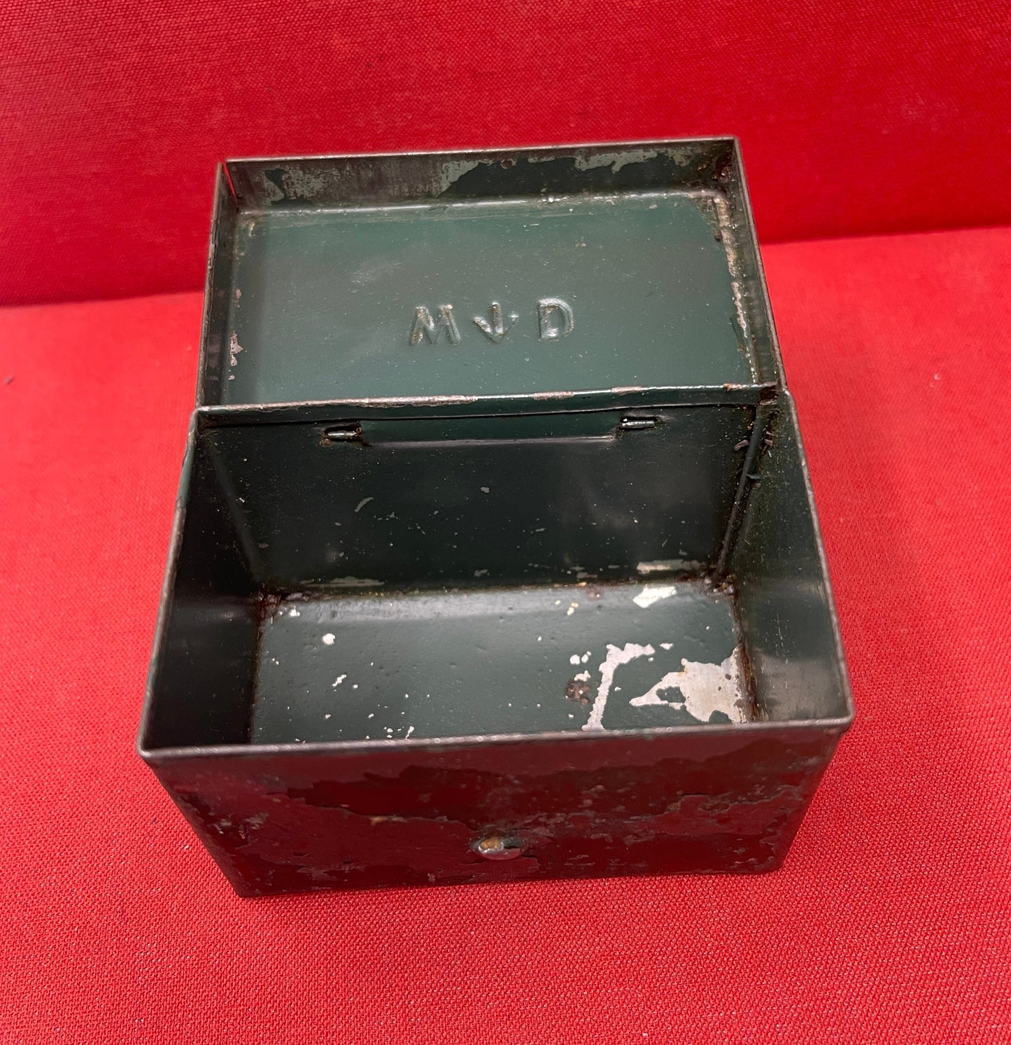 Small Green WD War Department Tin 