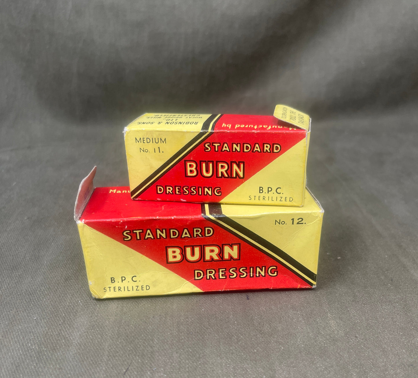 Original WWII British Burn Dressing No. 11 & No. 12 – B.P.C. Military Issue