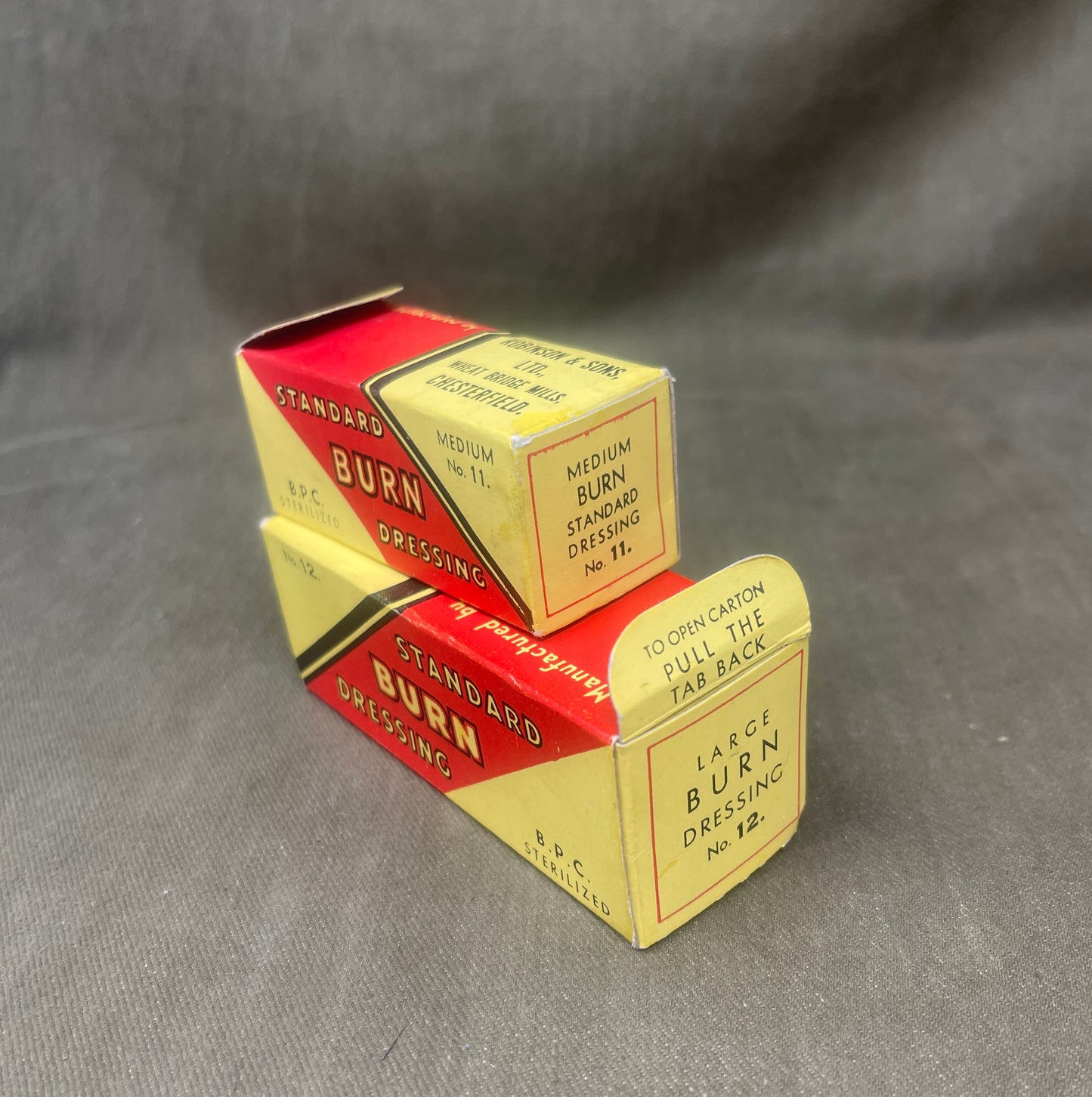 Original WWII British Burn Dressing No. 11 & No. 12 – B.P.C. Military Issue