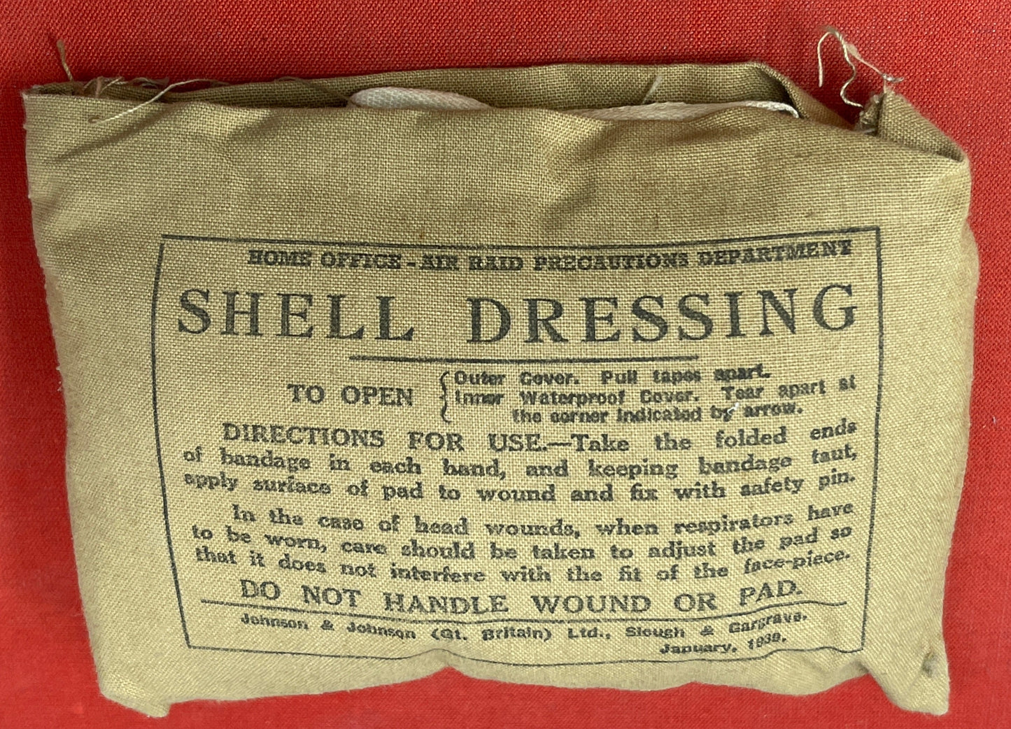 British Army issue  Shell Dressing dated 1939