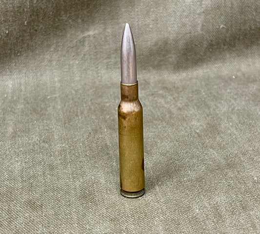 Inert 6.5 M-Sch DWM Cartridge – “K K 477” Headstamp, Nickel-Bullet Sporting Round