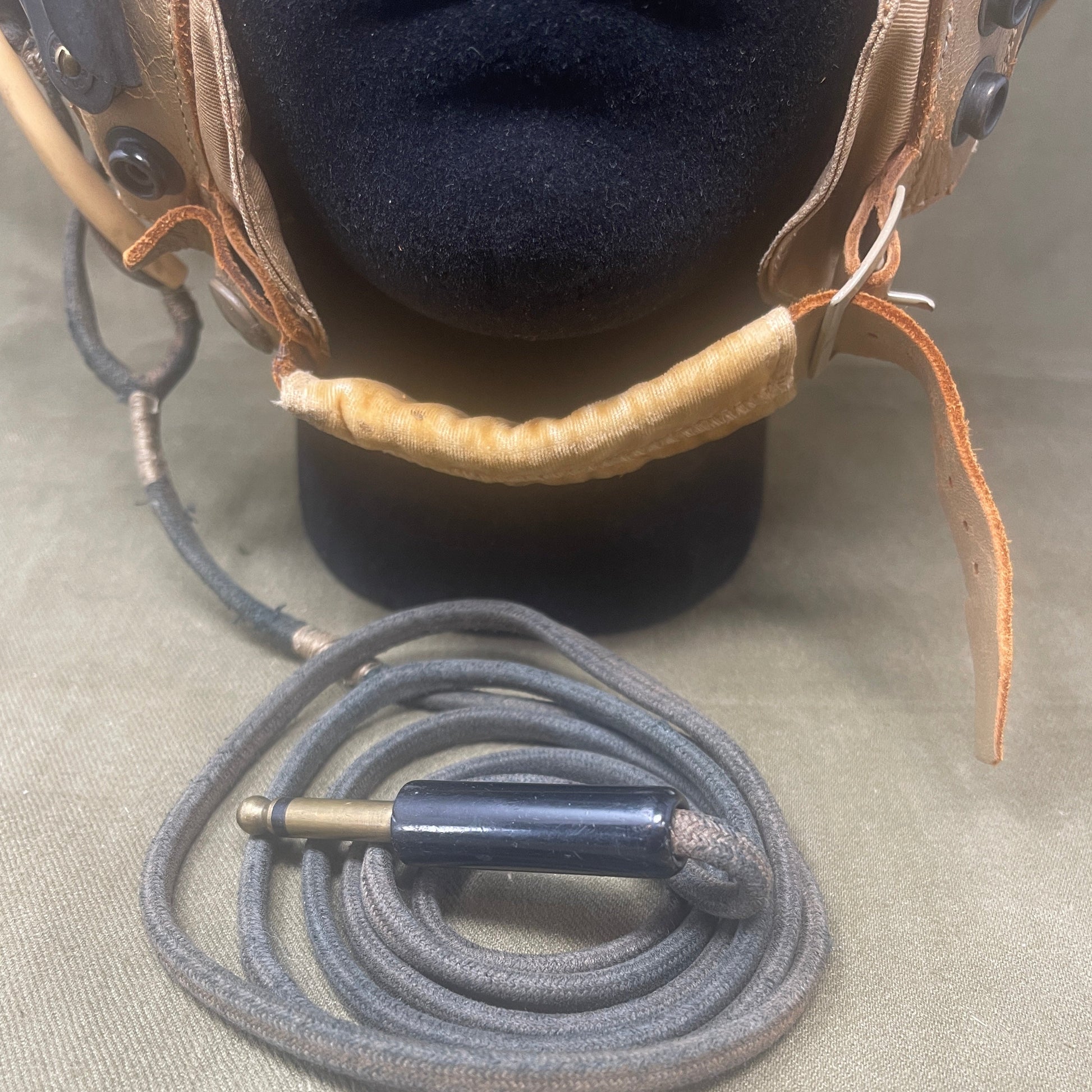 USAAF WW2 AN-H-15 Cloth Flying Helmet With Peak