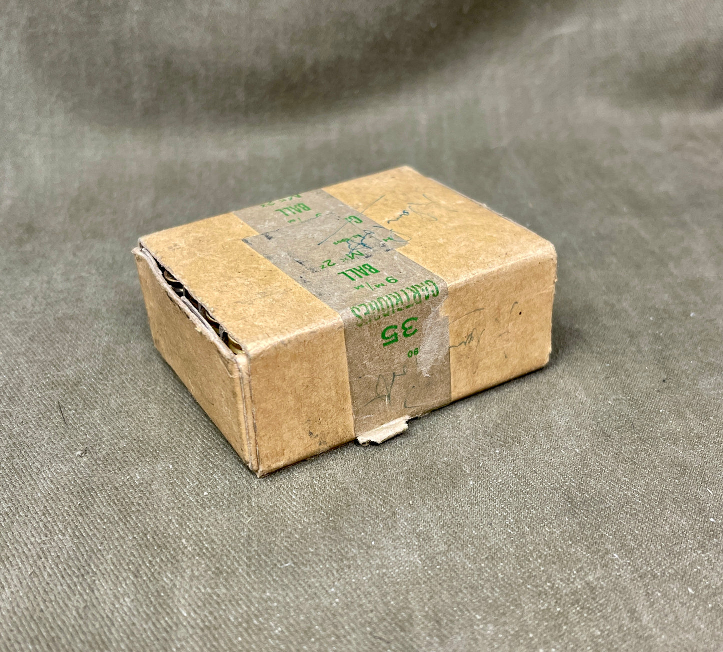 Original British Military Box of 35 INERT 9mm Mk2Z Rounds – RG Radway Green • 1957
