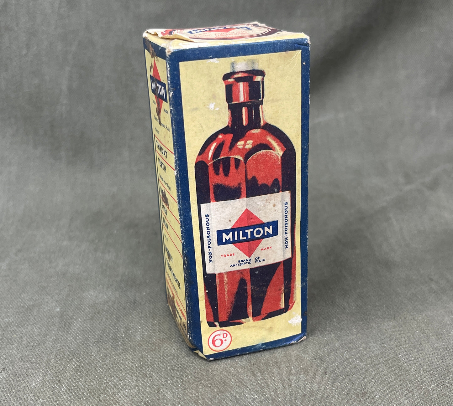 Original Vintage Sealed Bottle of Milton Antiseptic Fluid