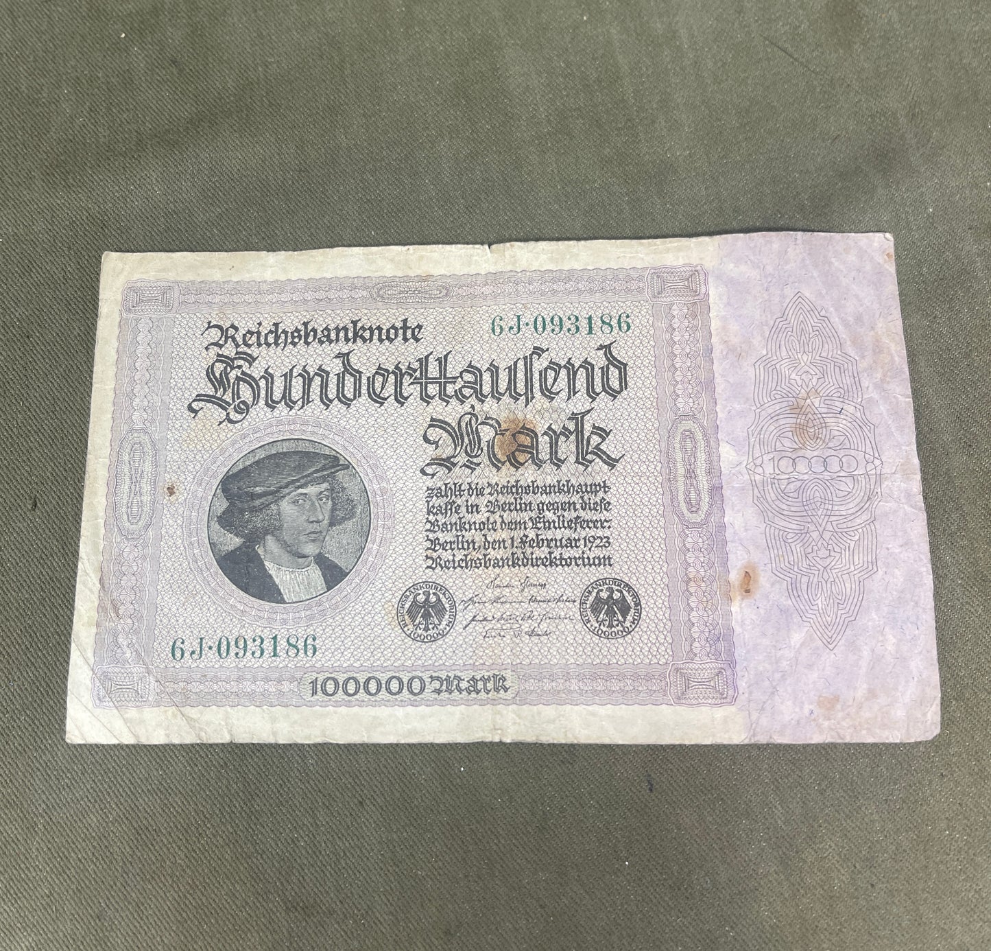 Germany 100000 Mark 1923 Reichsbanknote – Historic Weimar-era Banknote