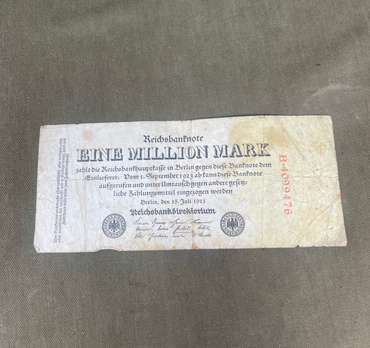 Germany 1000000 Mark 1923 Reichsbanknote – Weimar Republic Hyperinflation Note