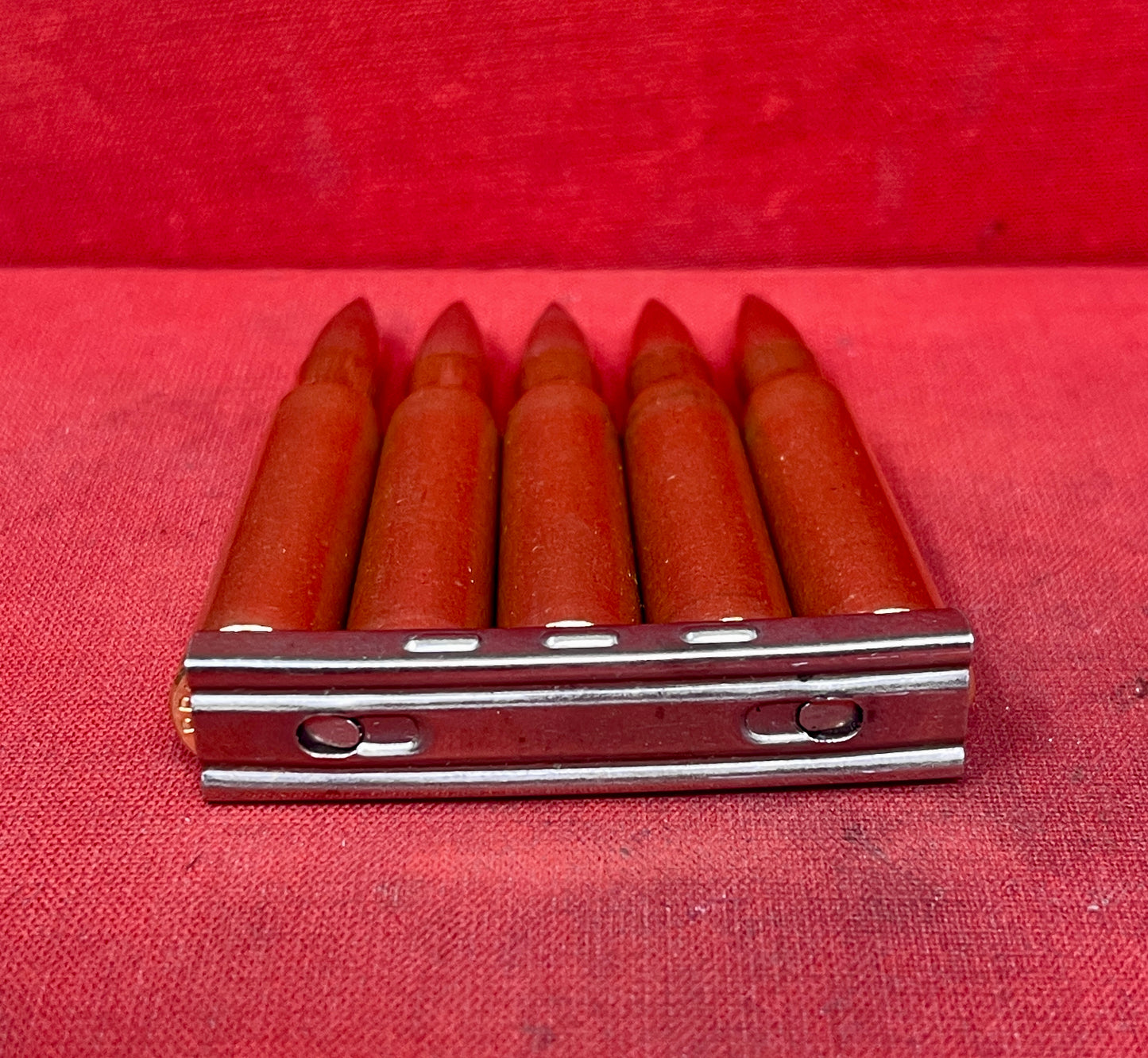 5 × INERT 7.92×57mm Rounds on Original Stripper Clip — Deactivated Display Set