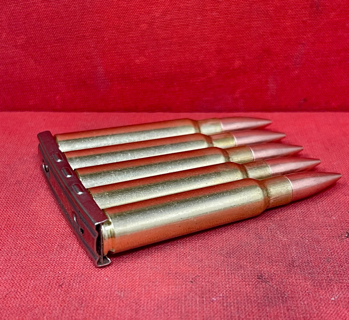 5 × INERT 7.92×57mm Rounds on Original Stripper Clip — Deactivated Display Set