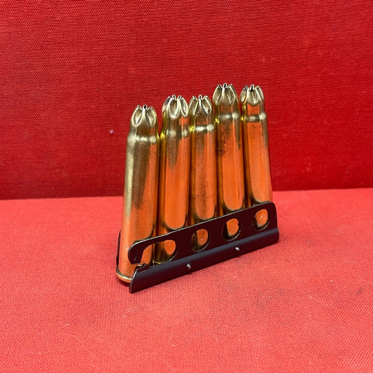 5 X BLANK 1941 Dated – .303 Lee Enfield Rounds In Charger Loading Clip