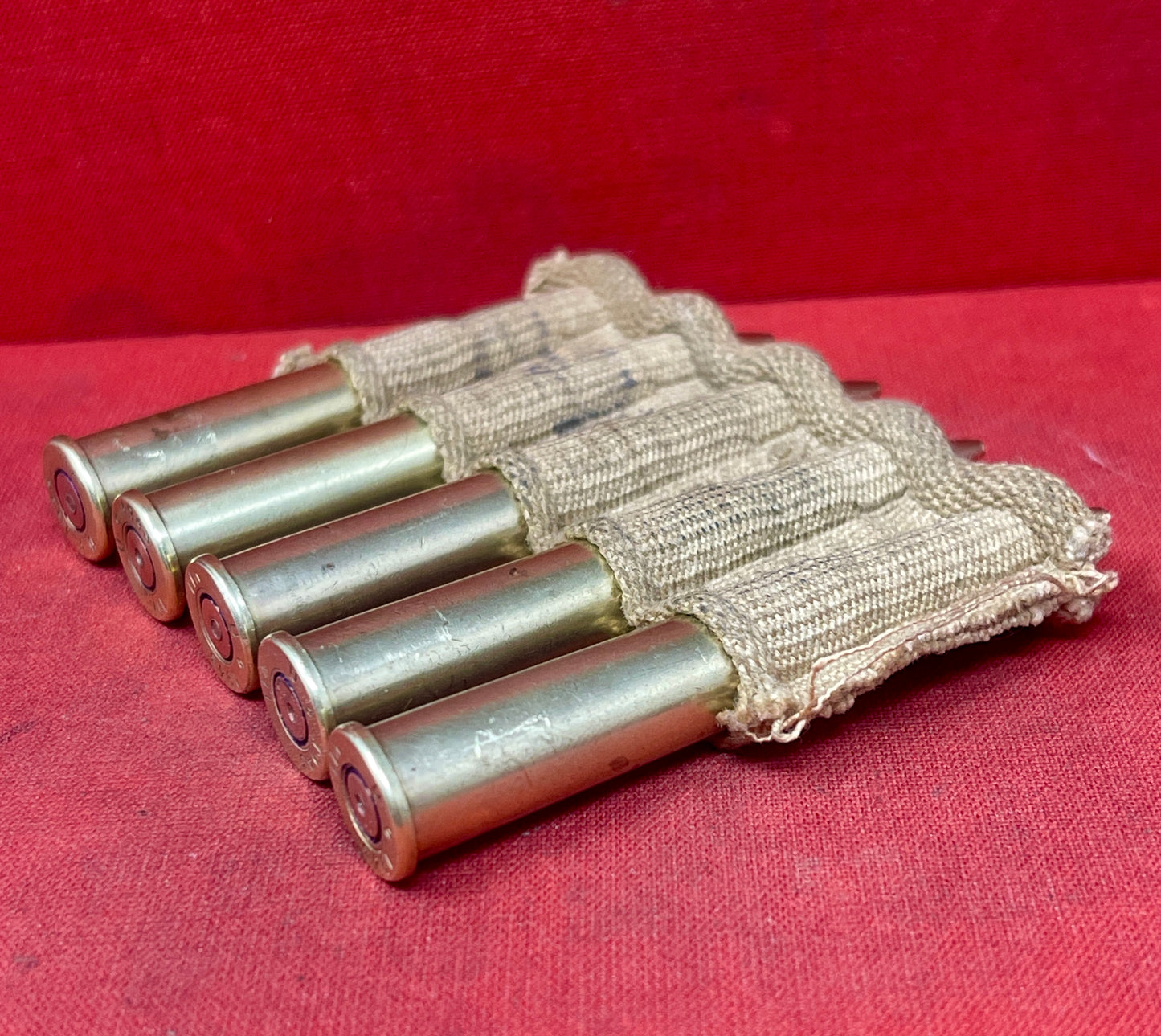 5 x Inert .303 British Rounds – U 1943 (South African Mint, Kimberley) in Original Belt