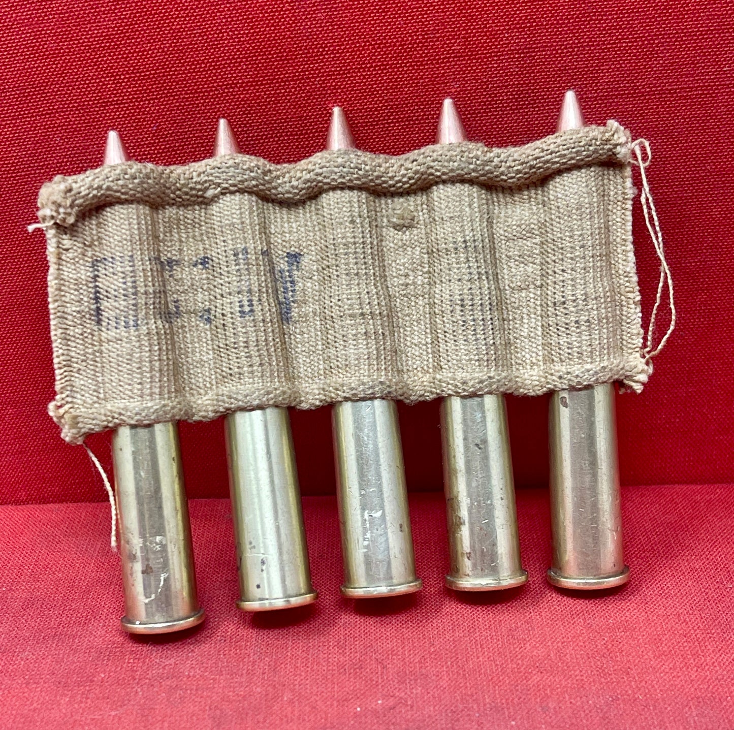 5 x Inert .303 British Rounds – U 1943 (South African Mint, Kimberley) in Original Belt