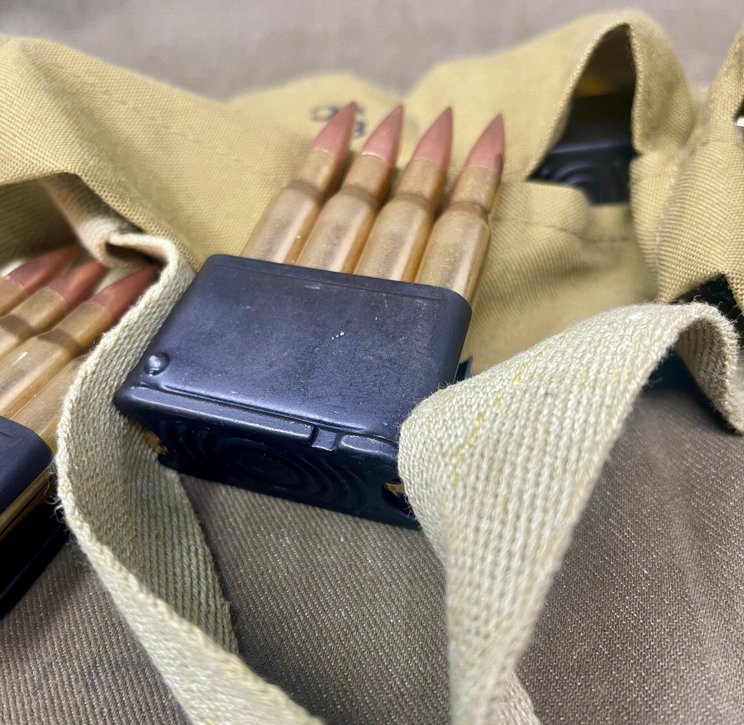 Reproduction Cal .30 Ball M2 Bandolier with Inert .30-06 Rounds (6 × 8-Round Clips)