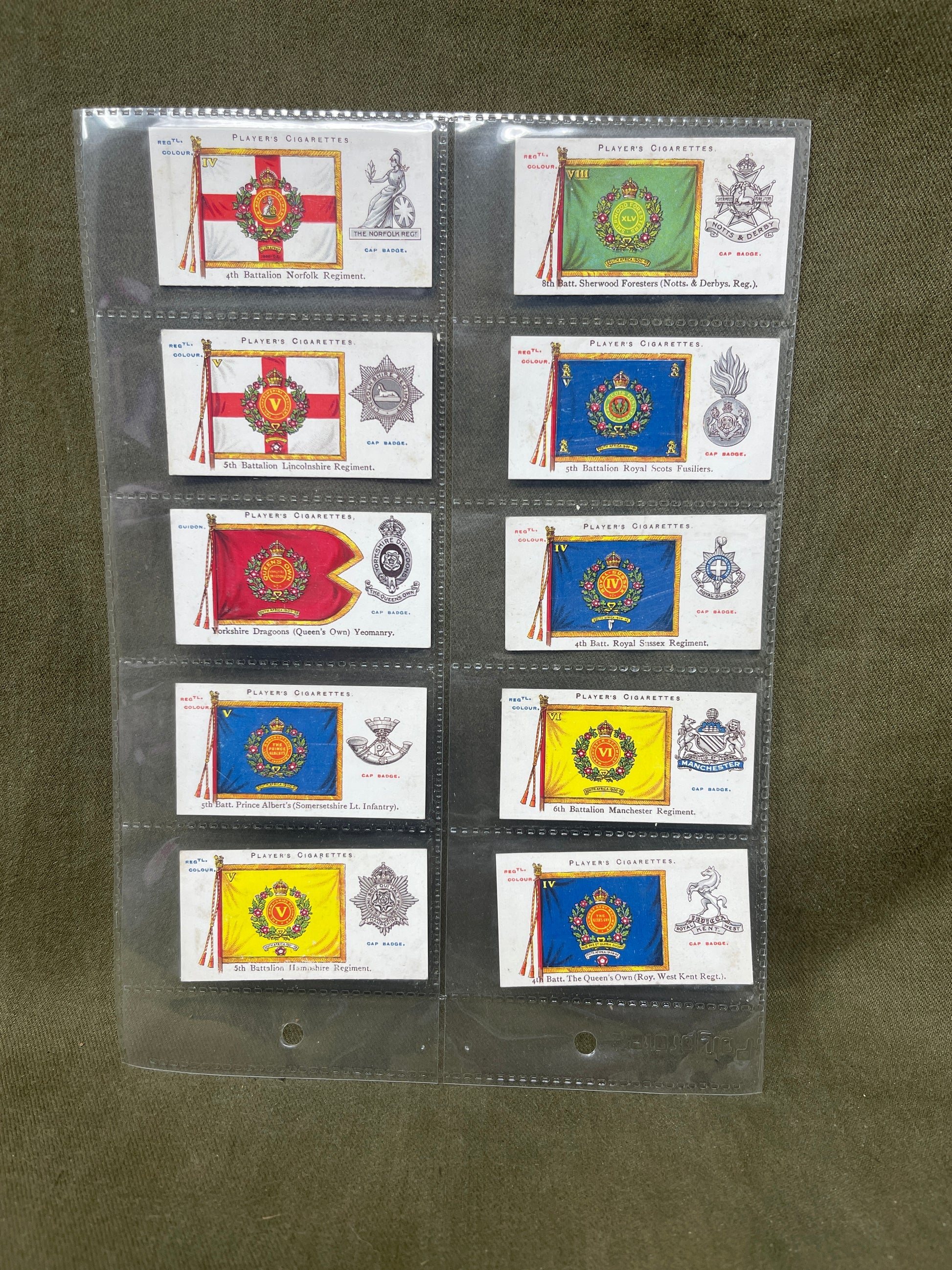 John Player & Sons Regimental Military Flags Cigarette Cards