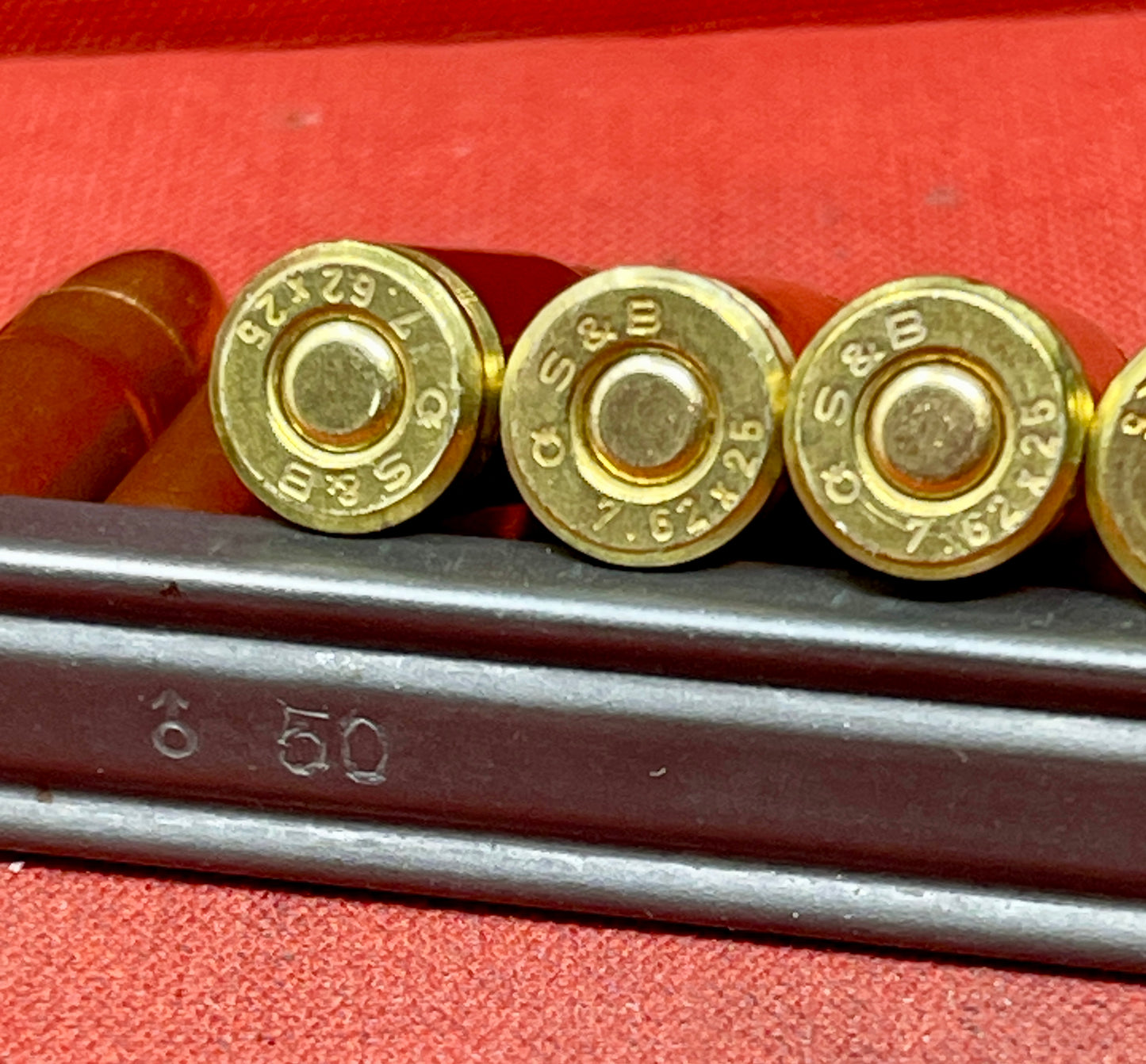 Stripper Clip with 8 × INERT 7.62×25 Tokarev Rounds — Deactivated Training Set