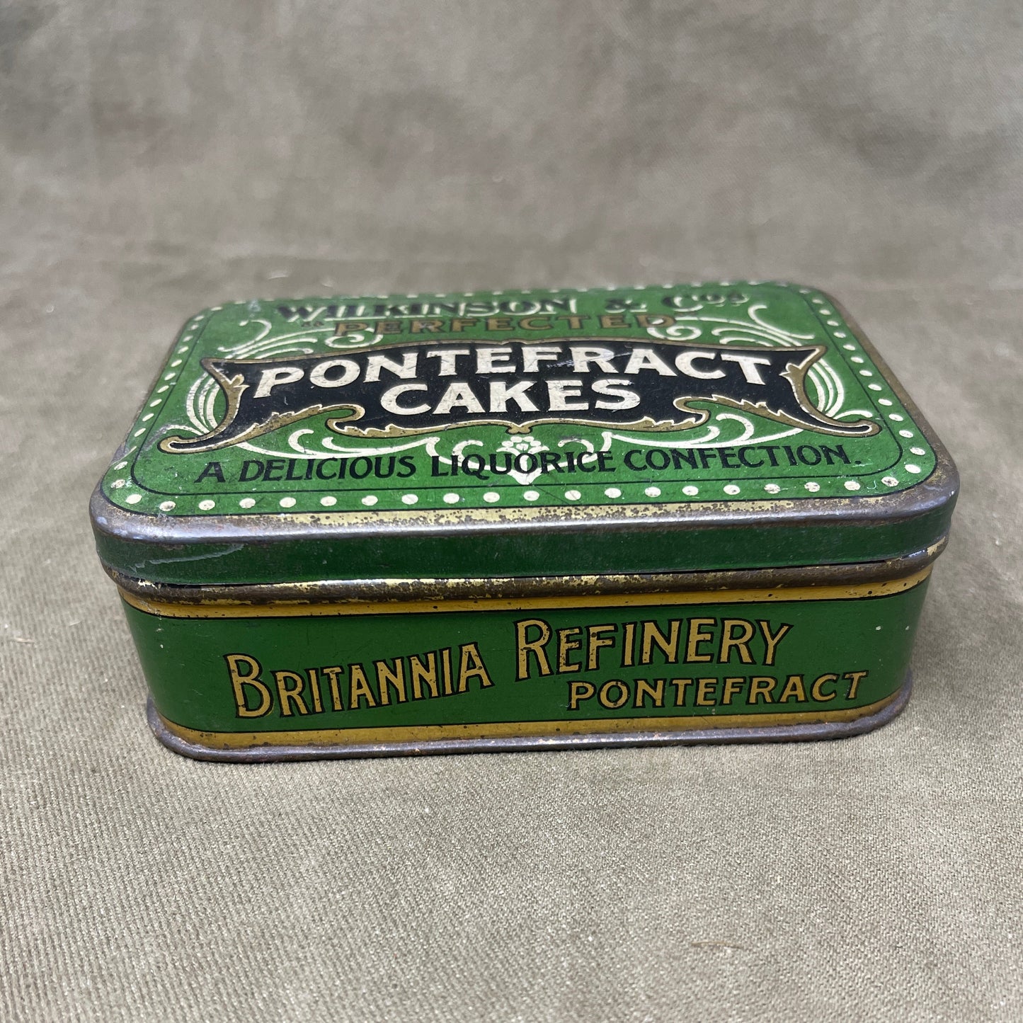 Vintage Antique Pontefract Cake Tin