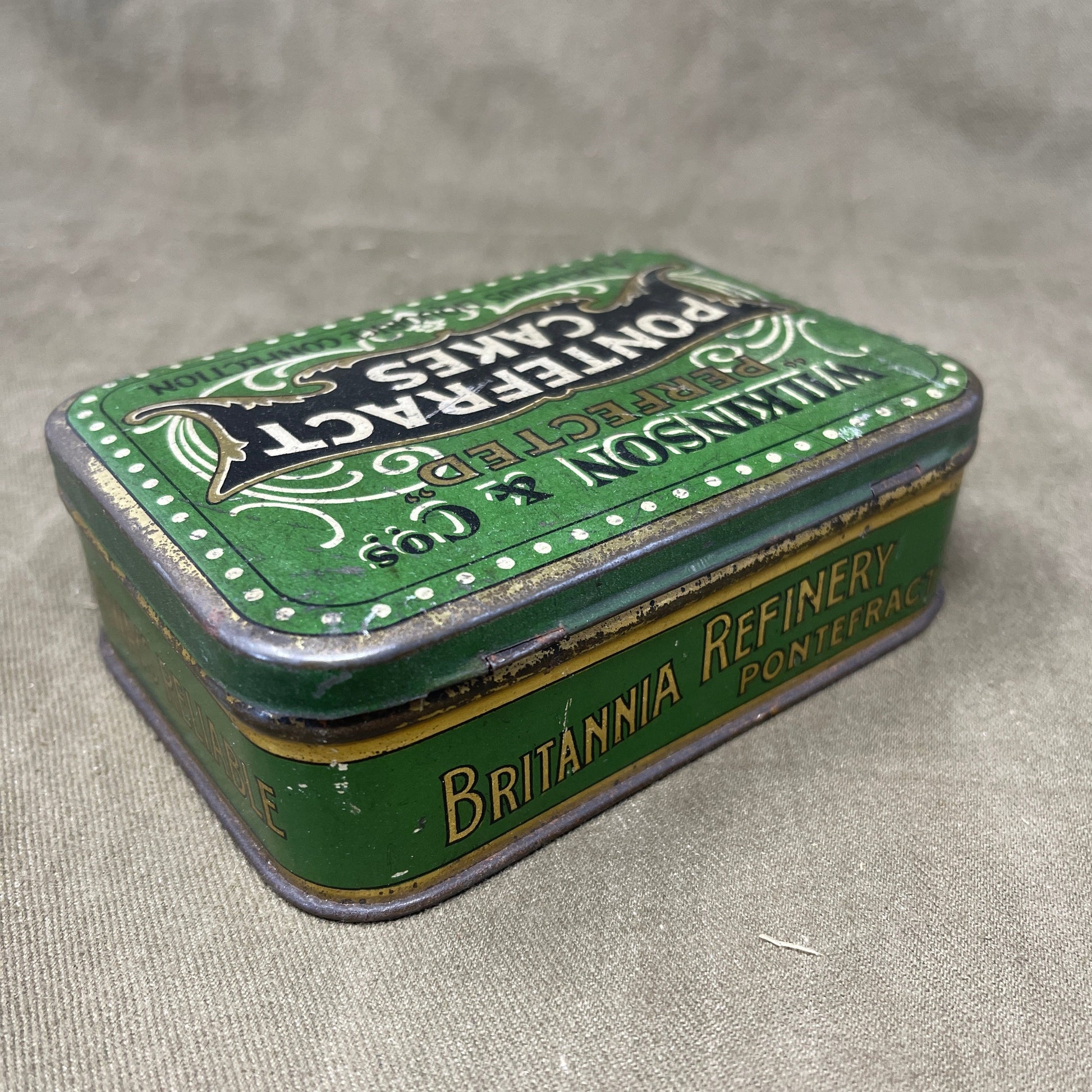 Vintage Antique Pontefract Cake Tin