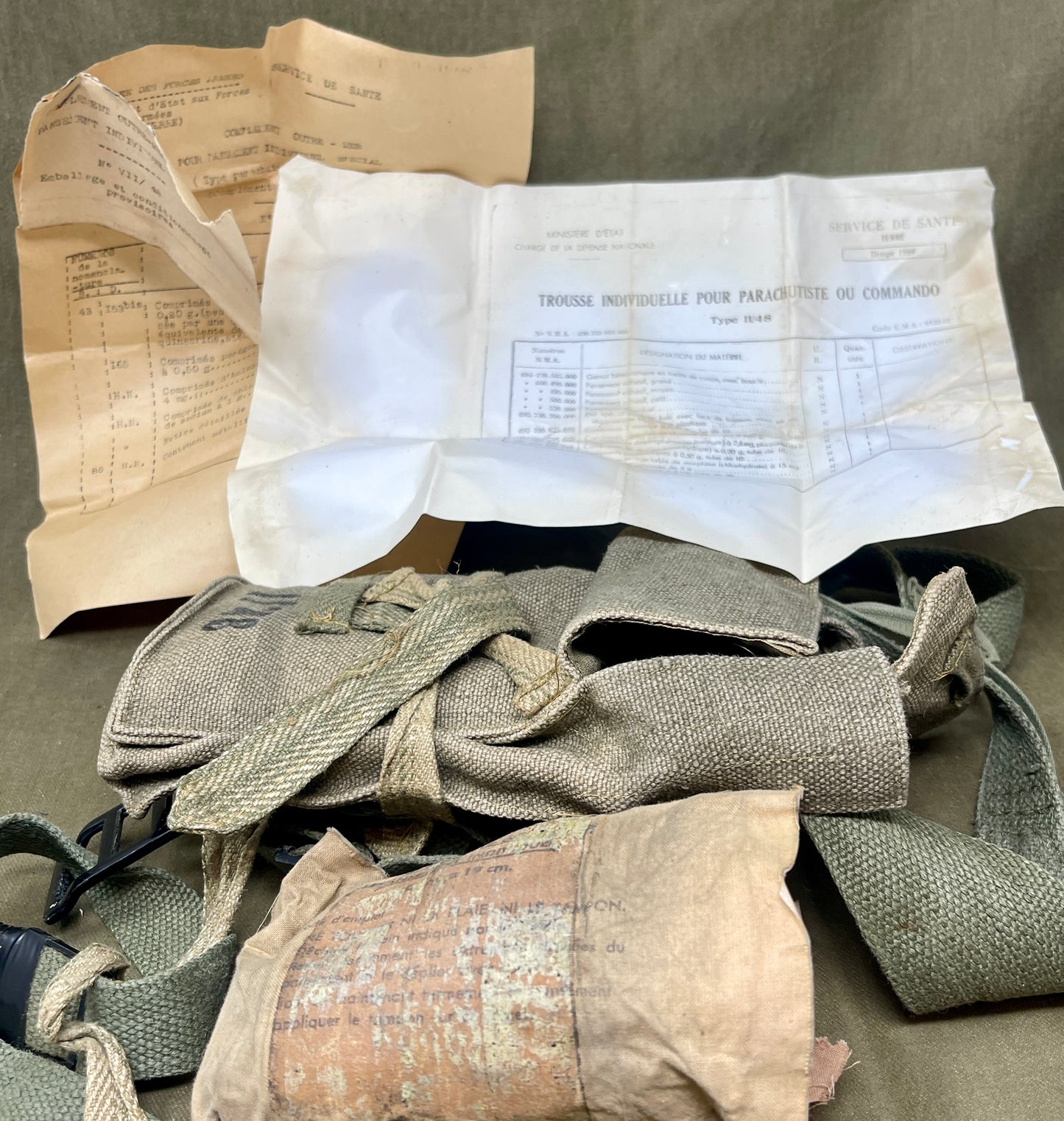 French Foreign Legion Webbing Yoke & Medical Pouch – c.1950
