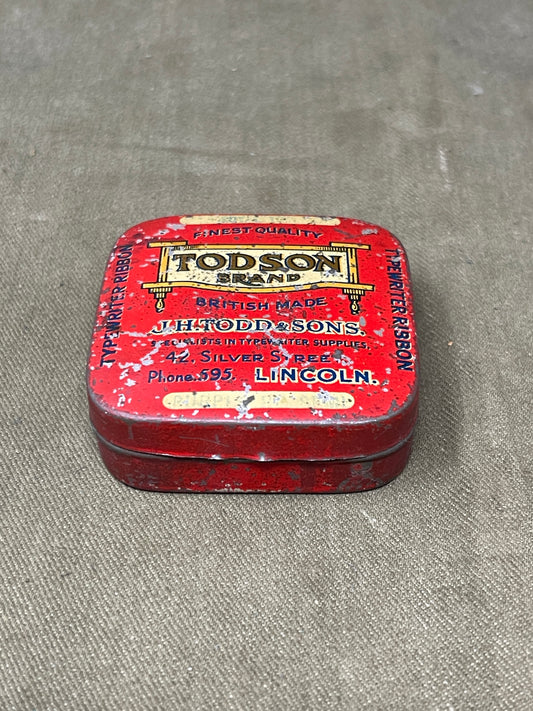 Vintage Todson Brand Typewriter Ribbon Tin