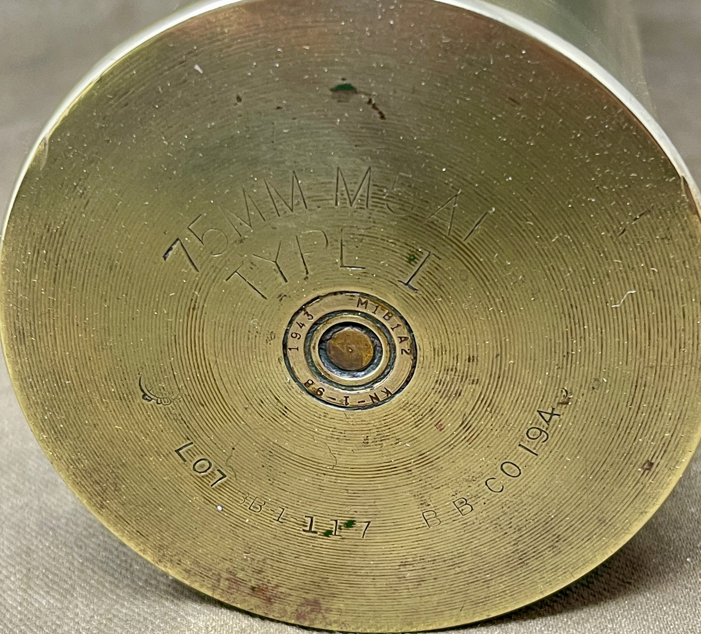 WW2 US 75mm M5A1 Type 1 Brass Shell Case – BB Co 1943