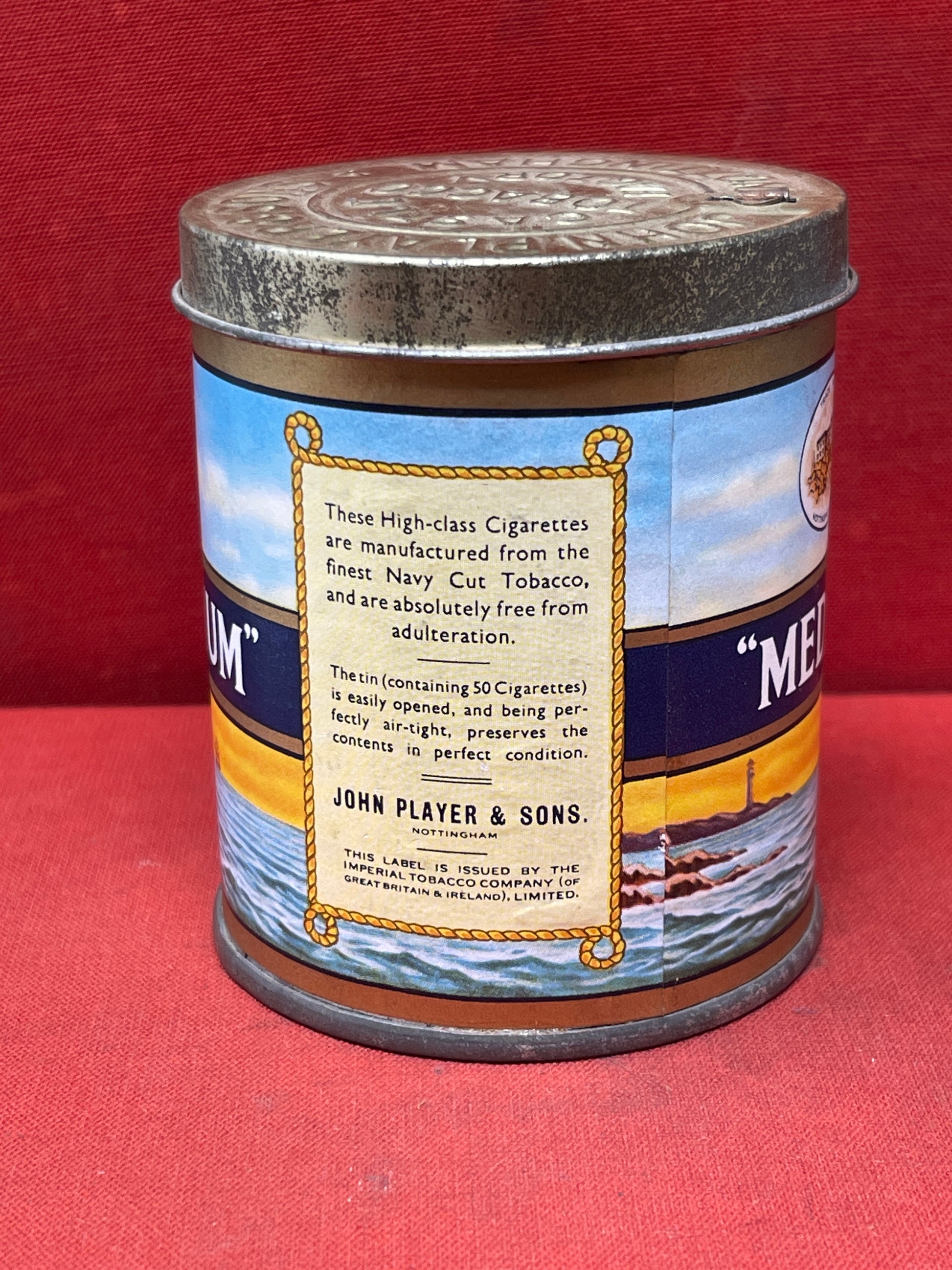 Tin of 50 Player's Navy Cut Medium cigarettes, unopened