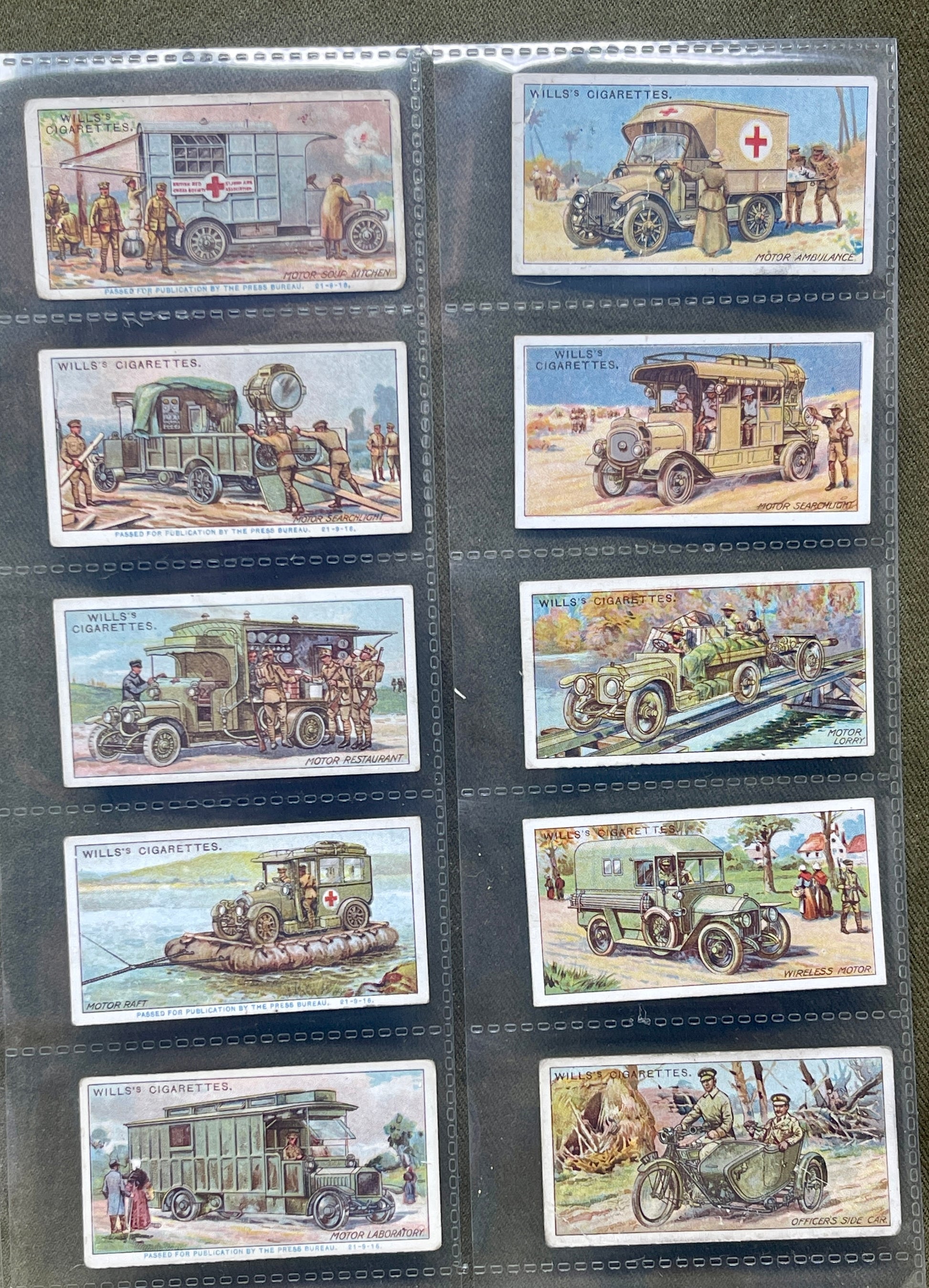 WD & HO Wills Military Vehicles 1917 Cigarette Cards