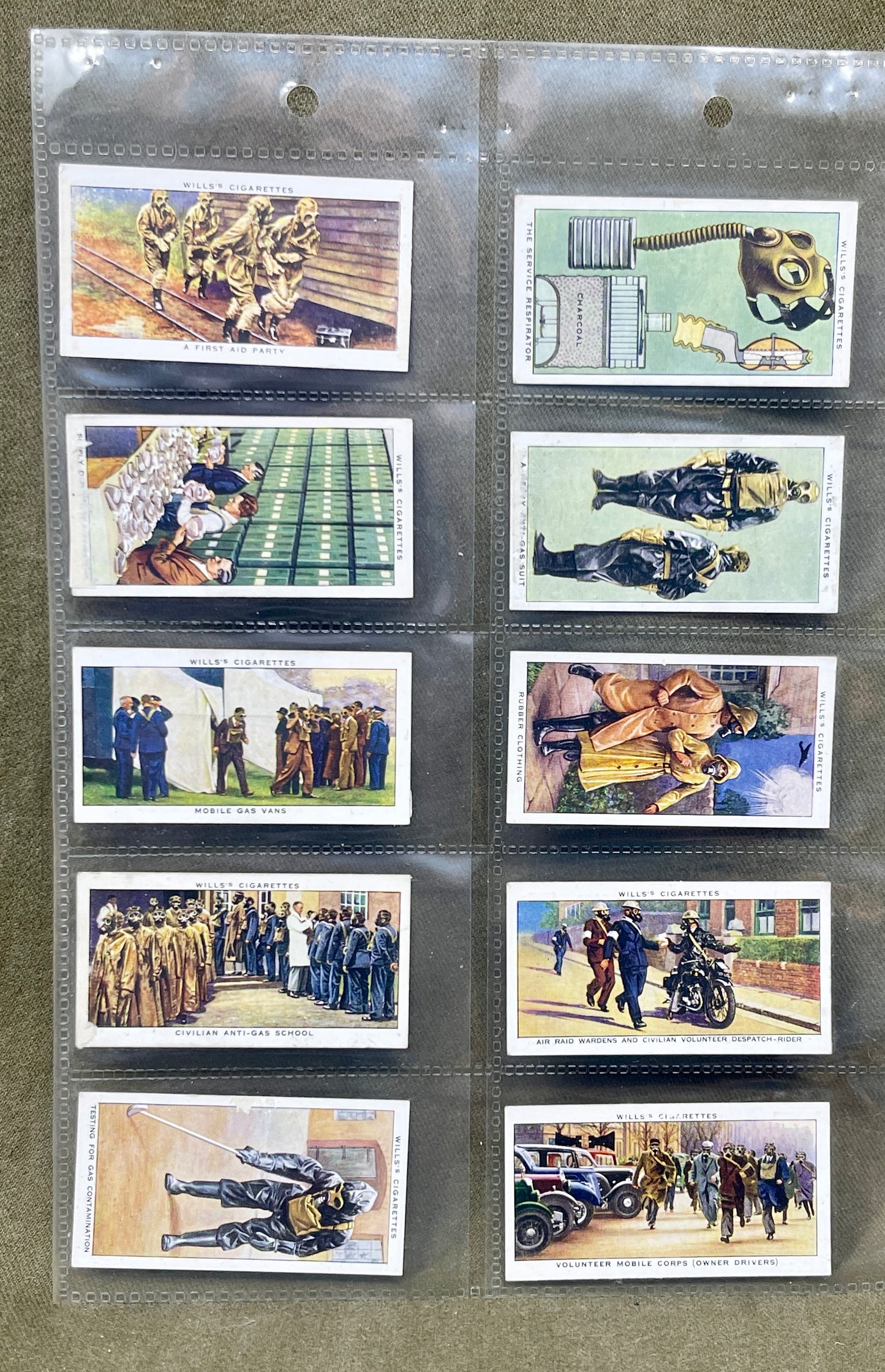 Complete set of WD & HO Wills Air Raid Precaution Cigarette Cards 1938