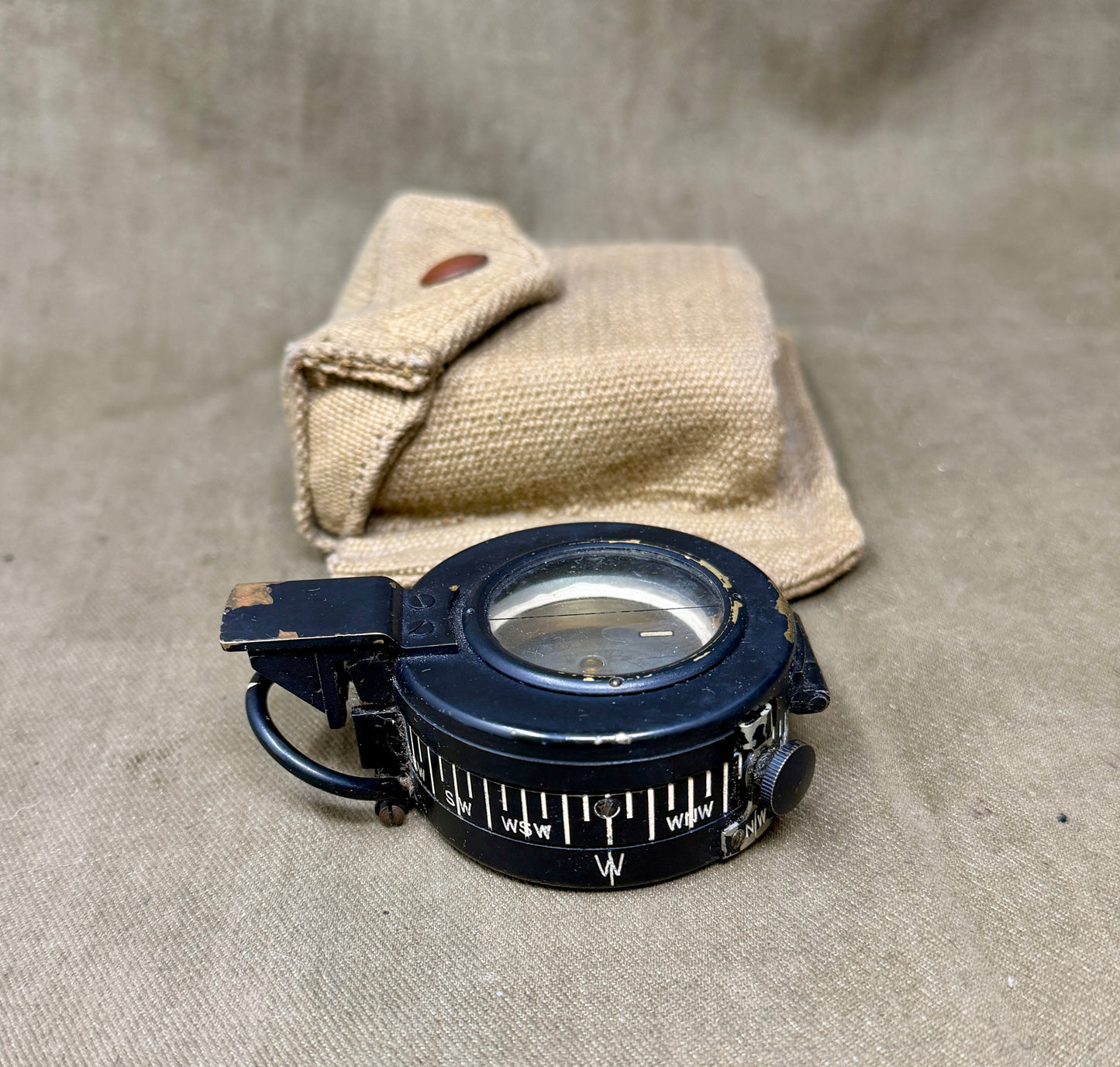 WW2 British MK III Brass Compass – T.G. Co Ltd 1940 with MECo Officer’s Case