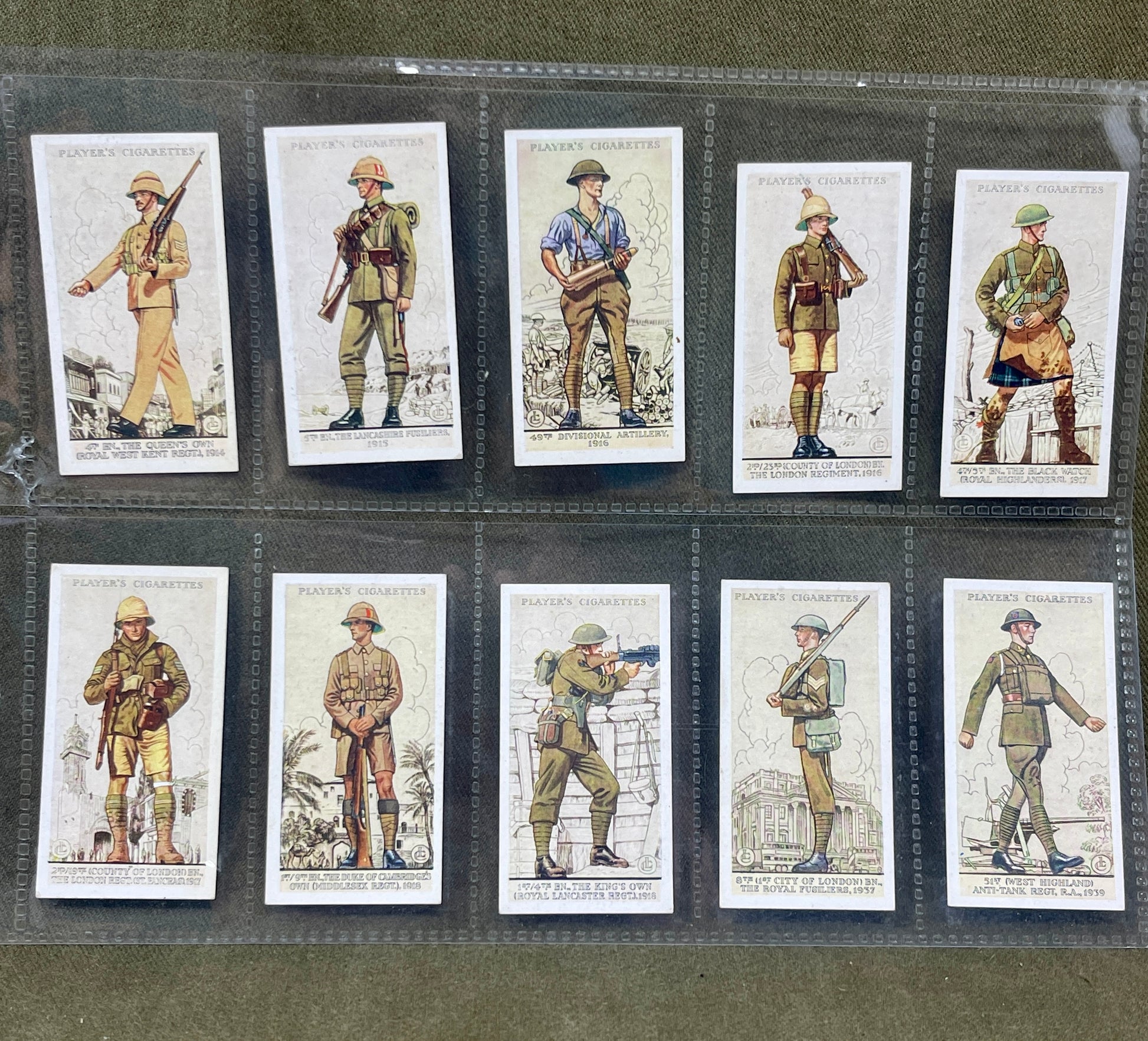 "John Player & Sons Uniforms of the Territorial Army Cigarette Cards – Collectible Military Memorabilia"