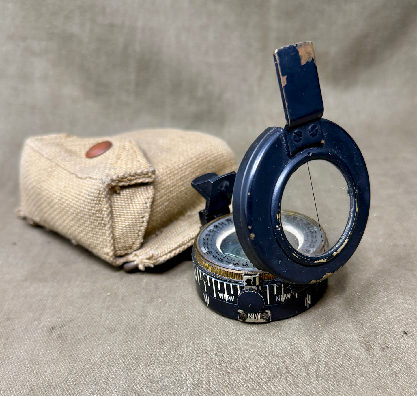 WW2 British MK III Brass Compass – T.G. Co Ltd 1940 with MECo Officer’s Case