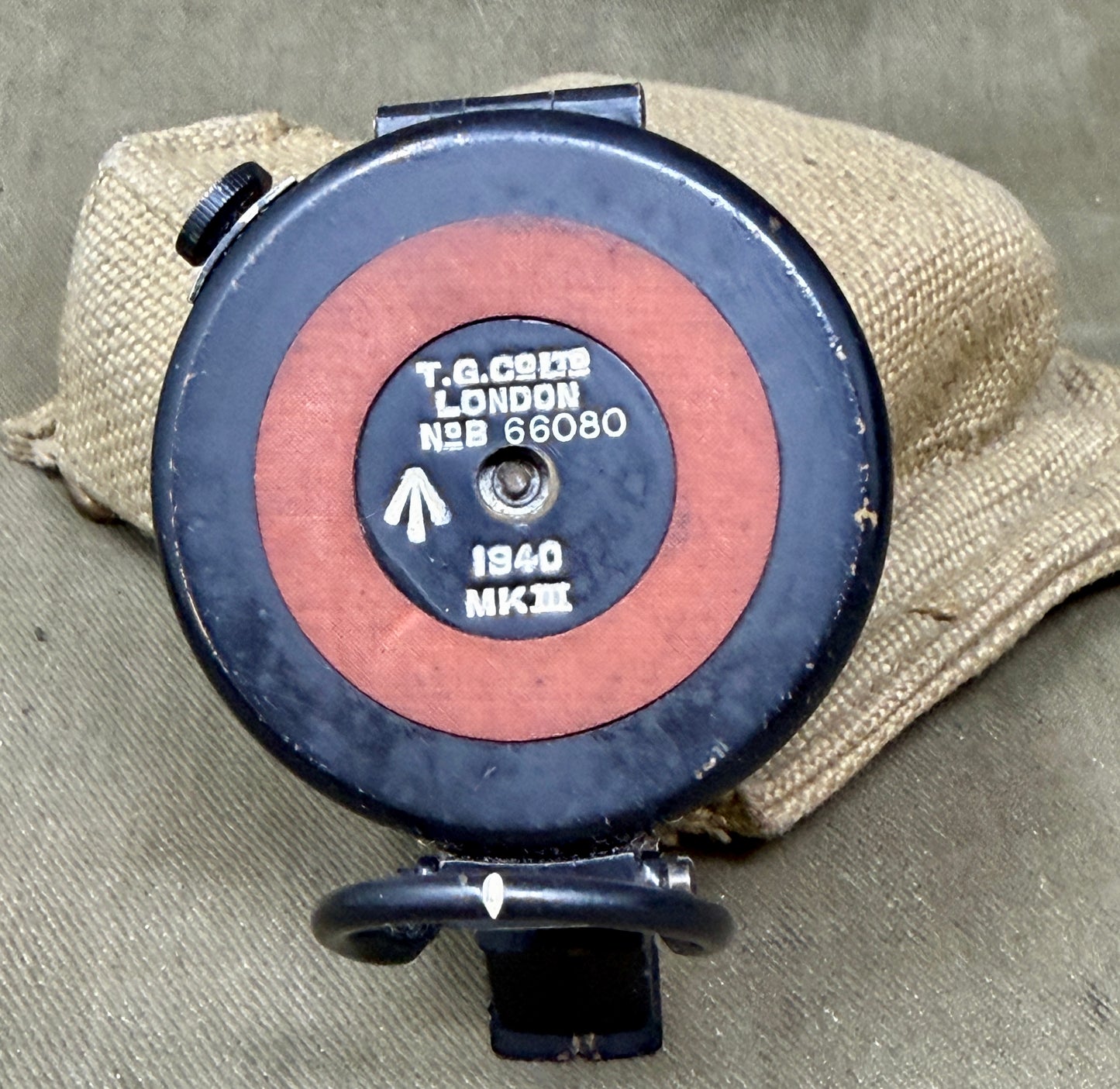 WW2 British MK III Brass Compass – T.G. Co Ltd 1940 with MECo Officer’s Case