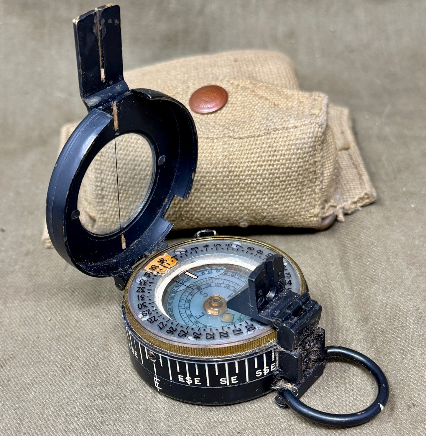 WW2 British MK III Brass Compass – T.G. Co Ltd 1940 with MECo Officer’s Case