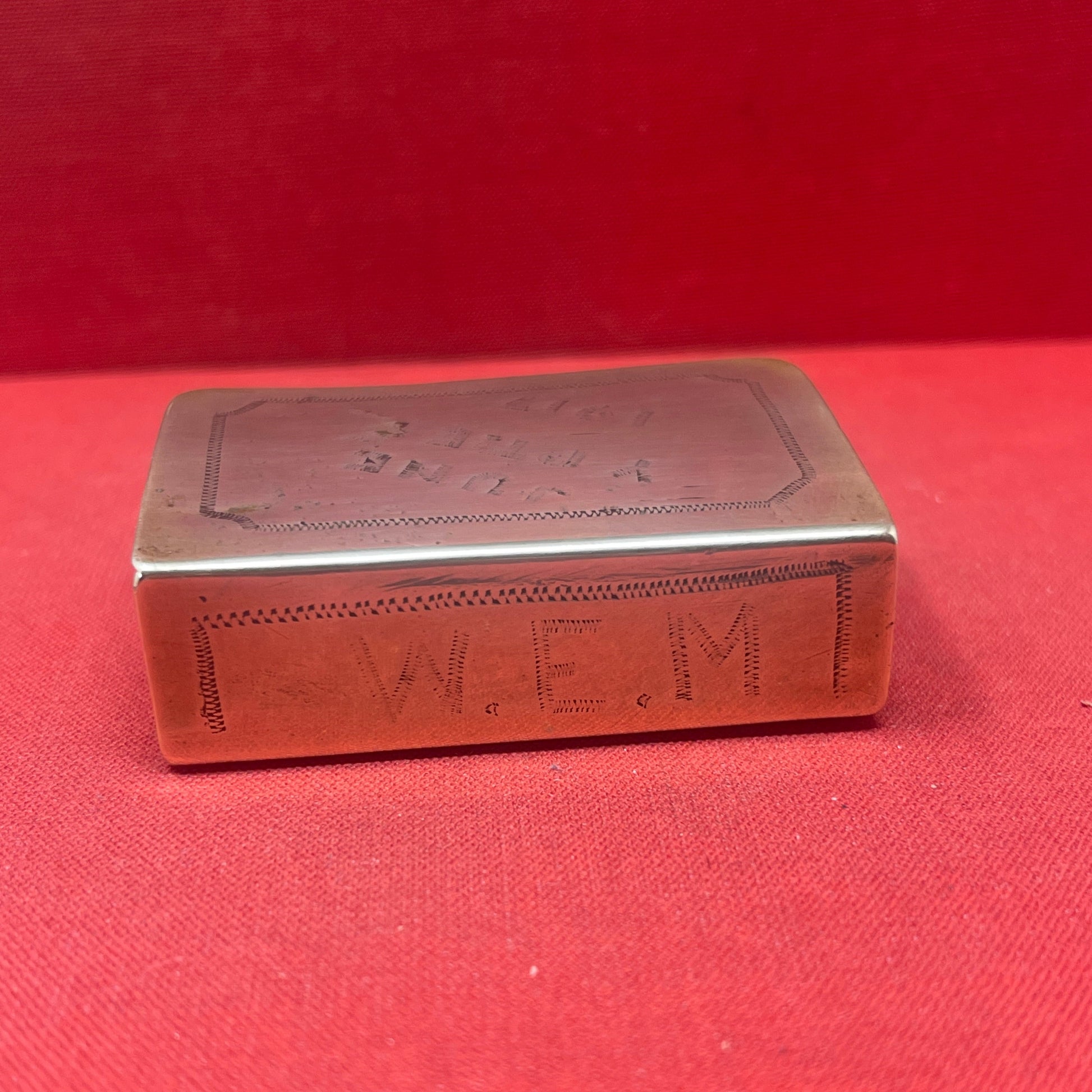  WW1  Brass Trench Art Matchbox Holder