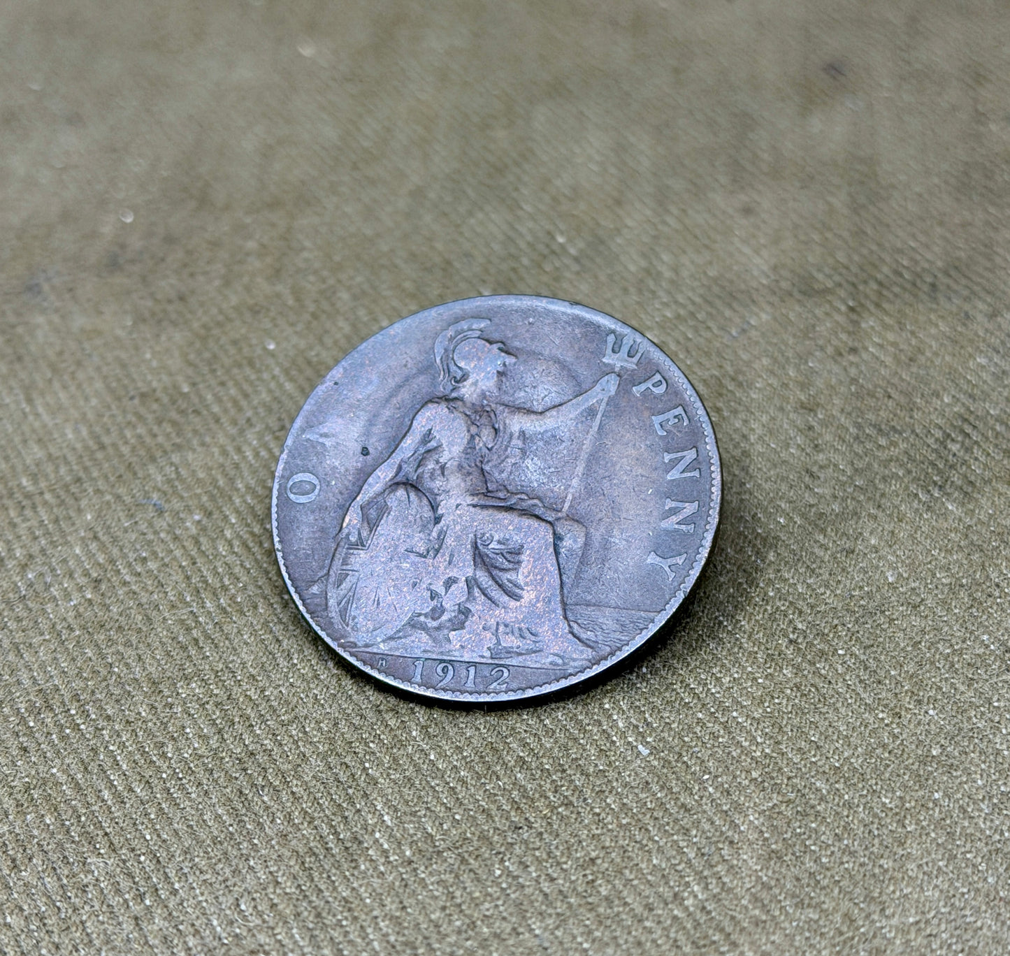 King George V One Penny Dated 1912 Heaton Mint