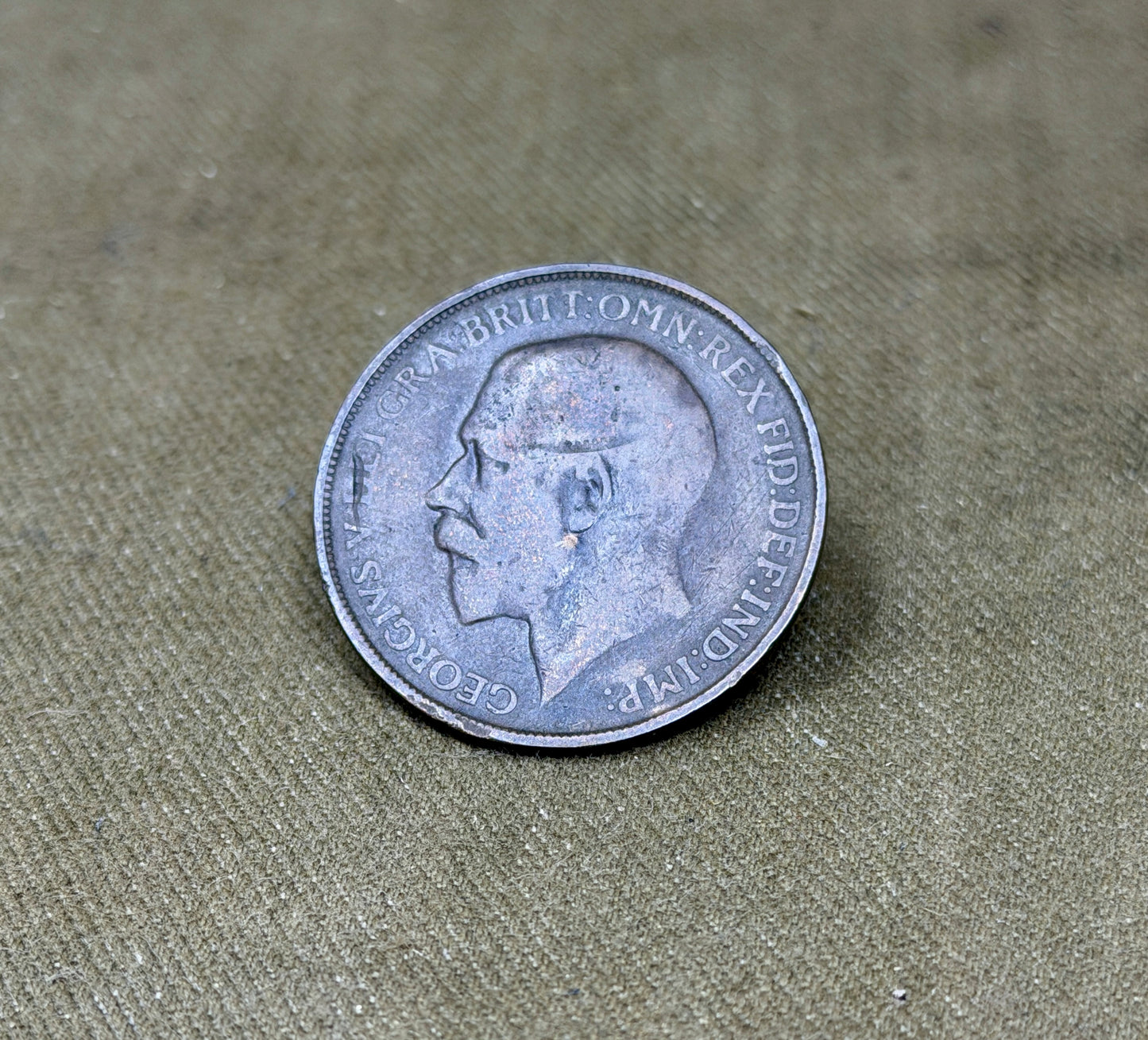 1918 King George V One Penny Coin – British Bronze Penny