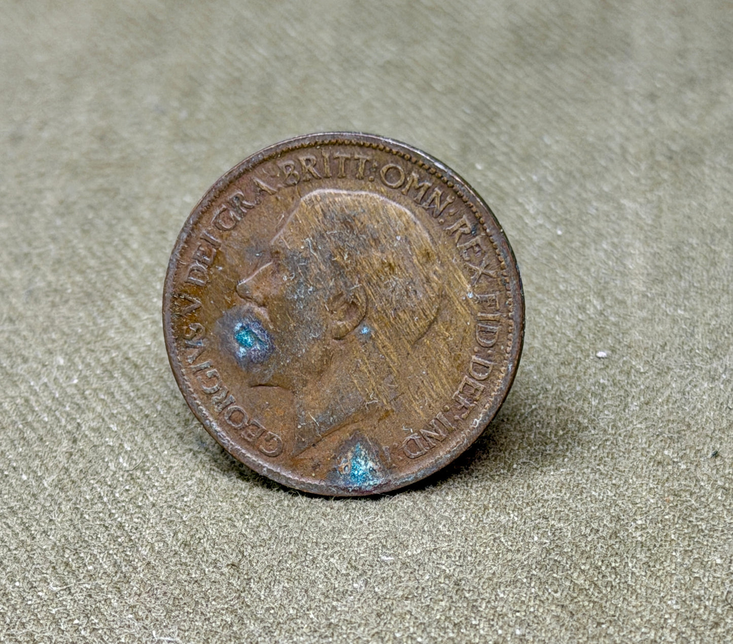 1920 King George V One Penny Coin – British Bronze Penny