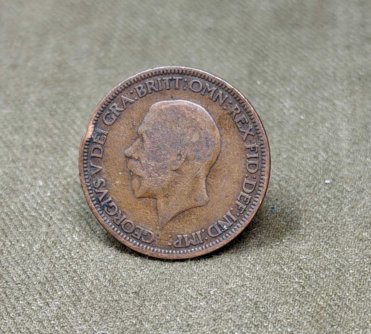 1930 King George V One Penny Coin – British Bronze Penny