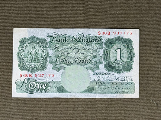 P.S. Beale One Pound Note – Series "A" Britannia (Dugg. B268) S36B937175