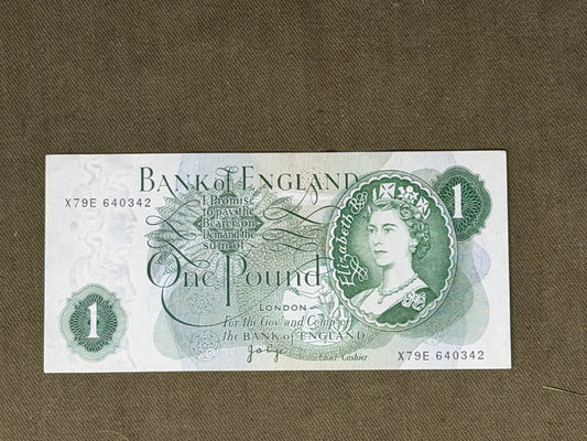 Bank of England £1 Banknote Signed J Page 1970 - 1980 ( Dugg B320 )