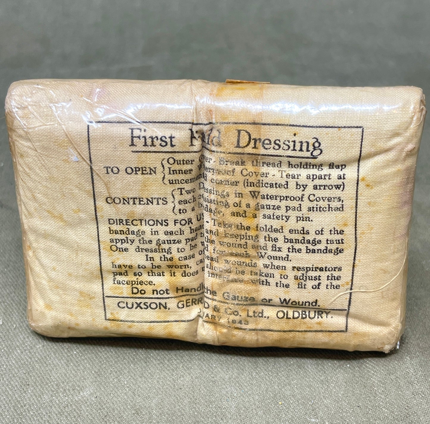 British Army issue  Shell Dressing dated 1939