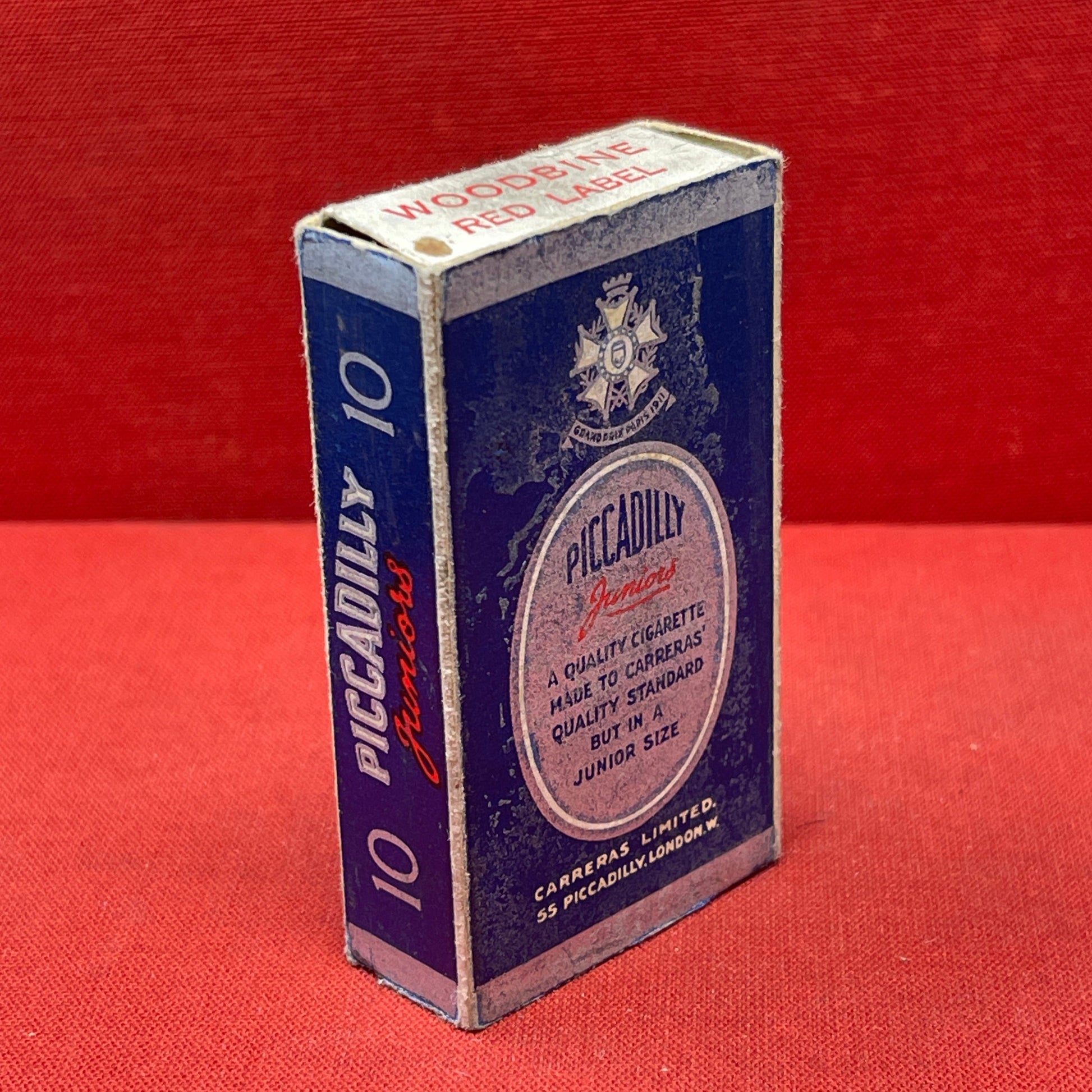 Piccadilly Juniors empty 10s cigarette packet c1940