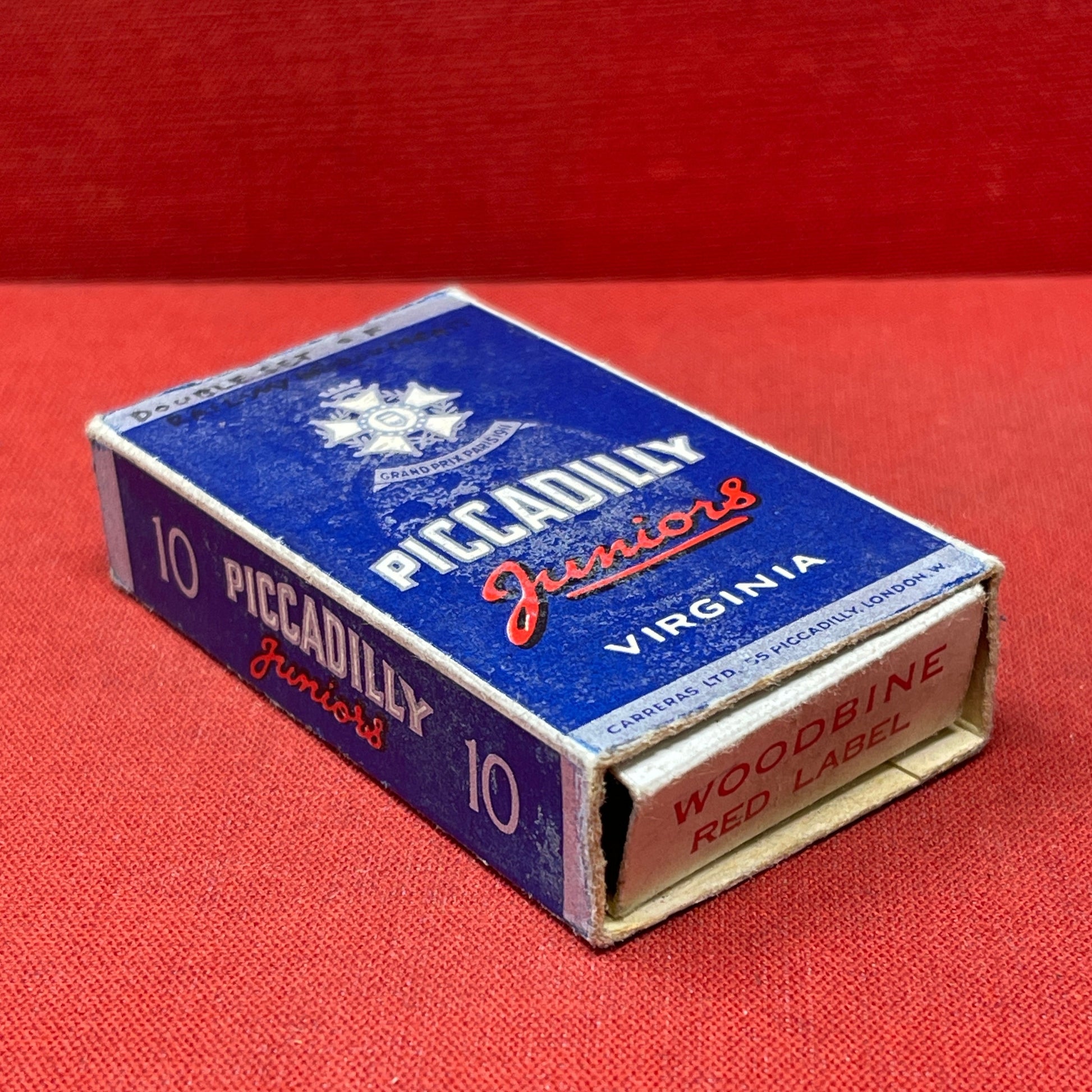 Piccadilly Juniors empty 10s cigarette packet c1940