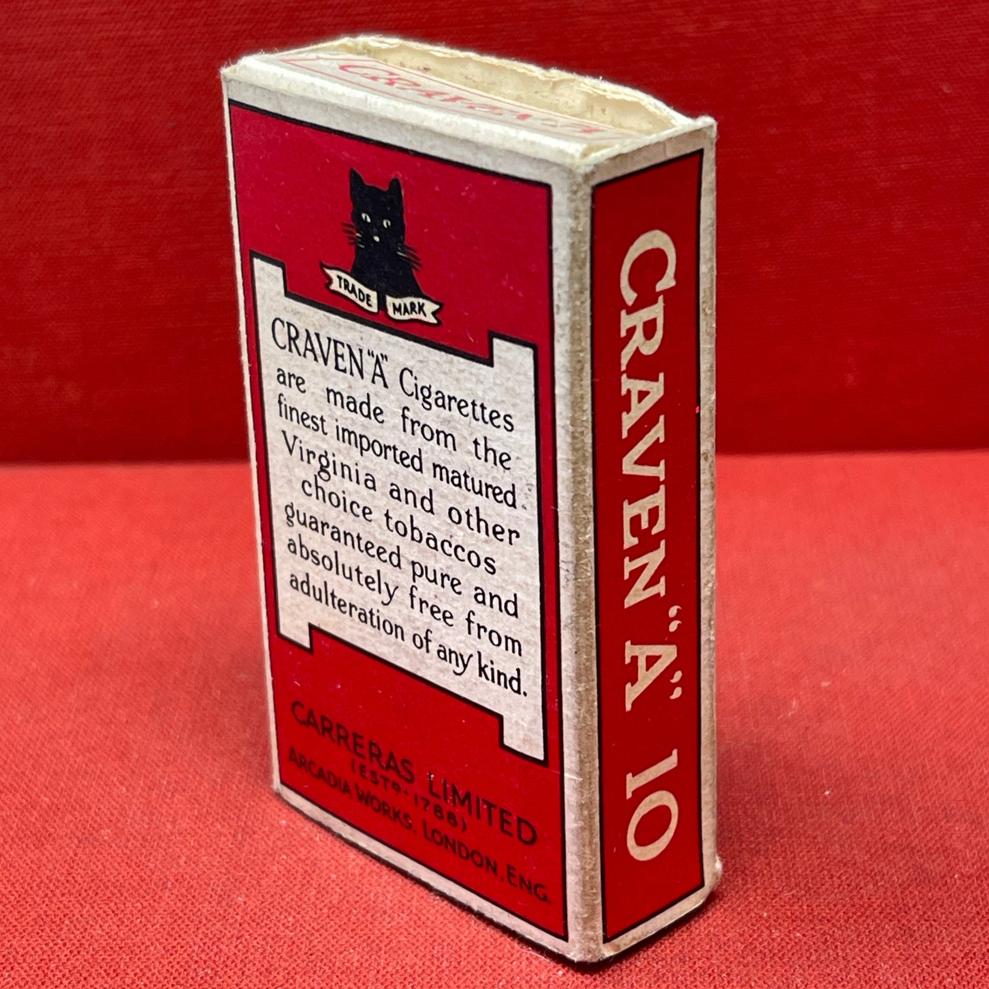 Packet of Craven 'A' cigarettes by Carreras Ltd