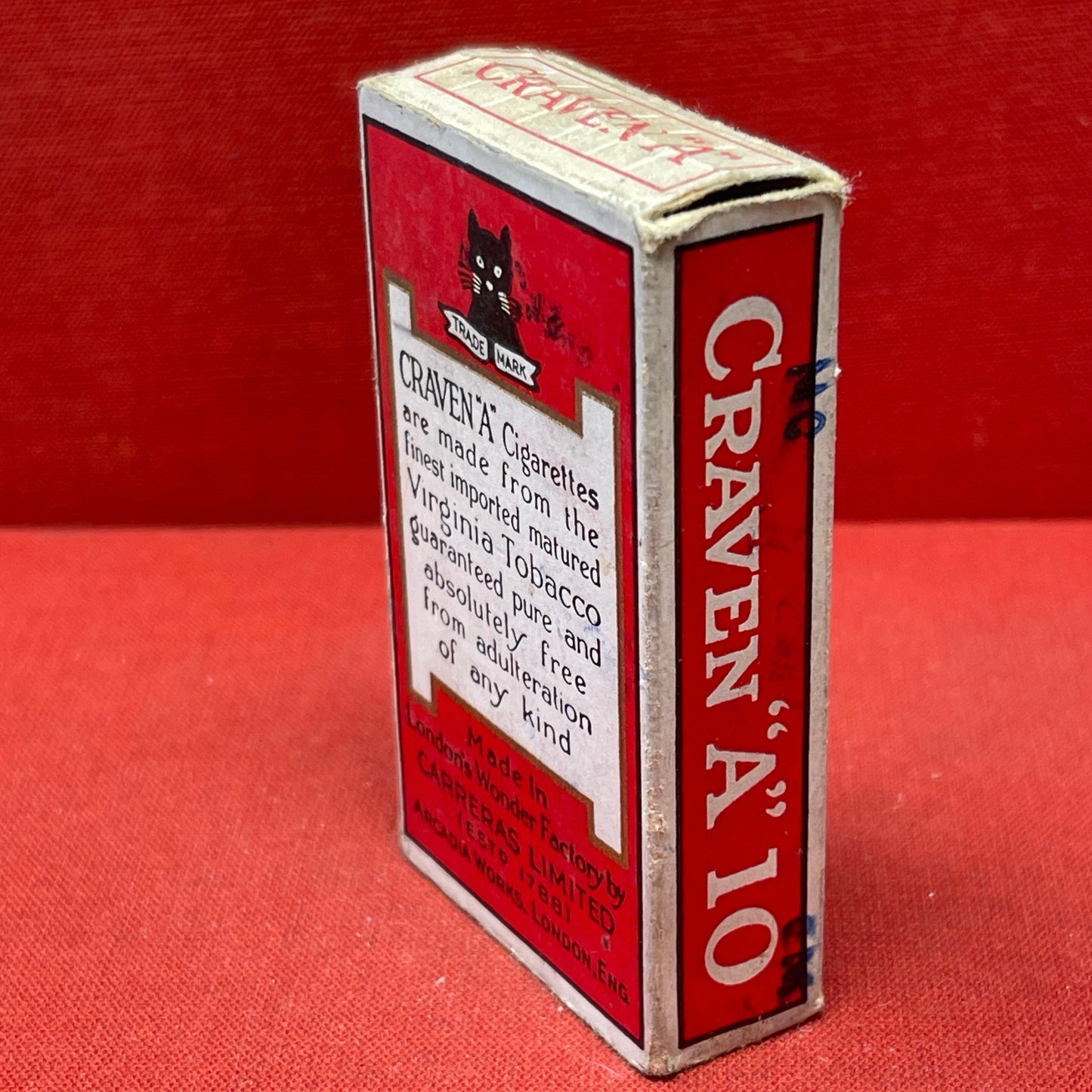 Packet of Craven 'A' cigarettes by Carreras Ltd
