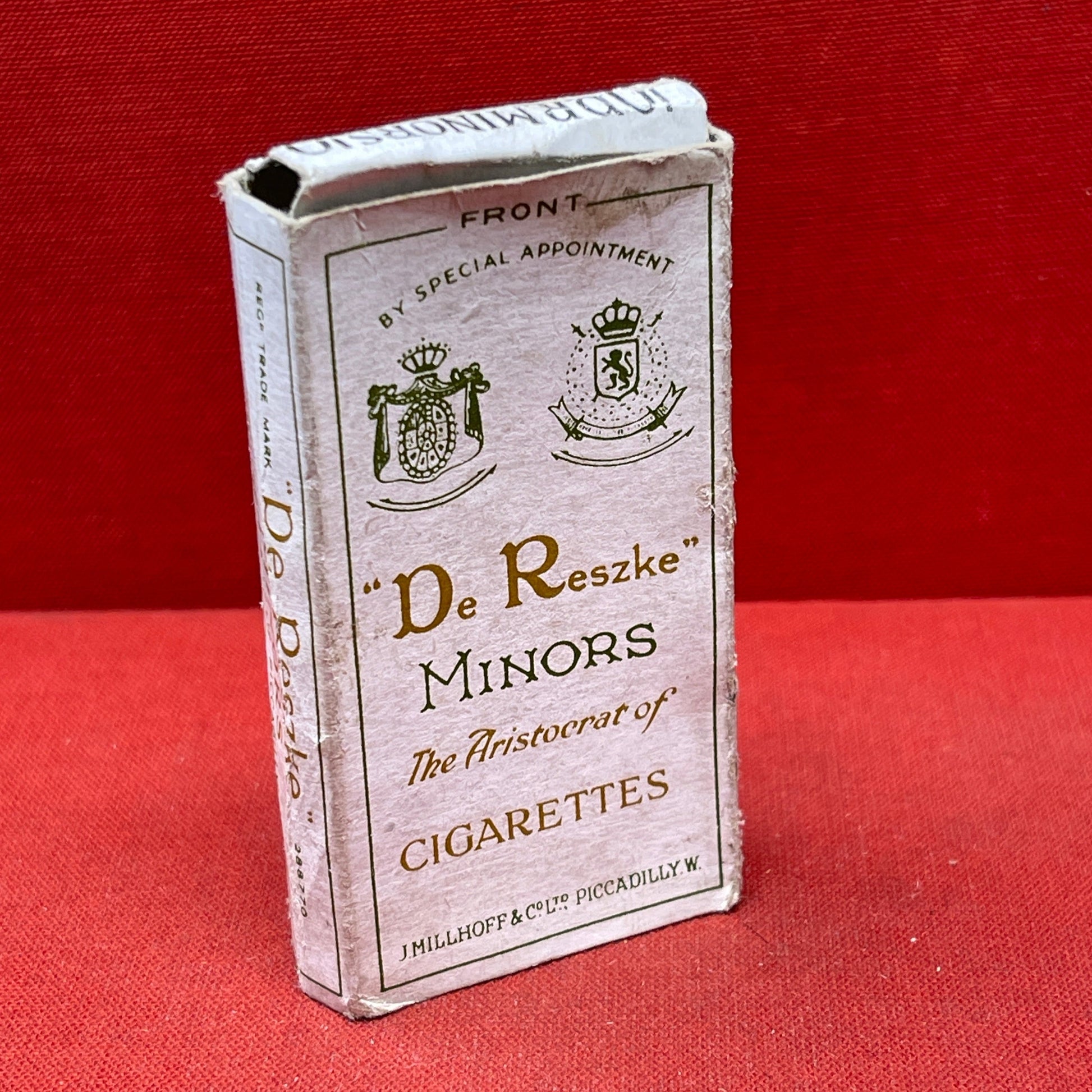 De Reszke Minors empty 10s cigarette packet c1940