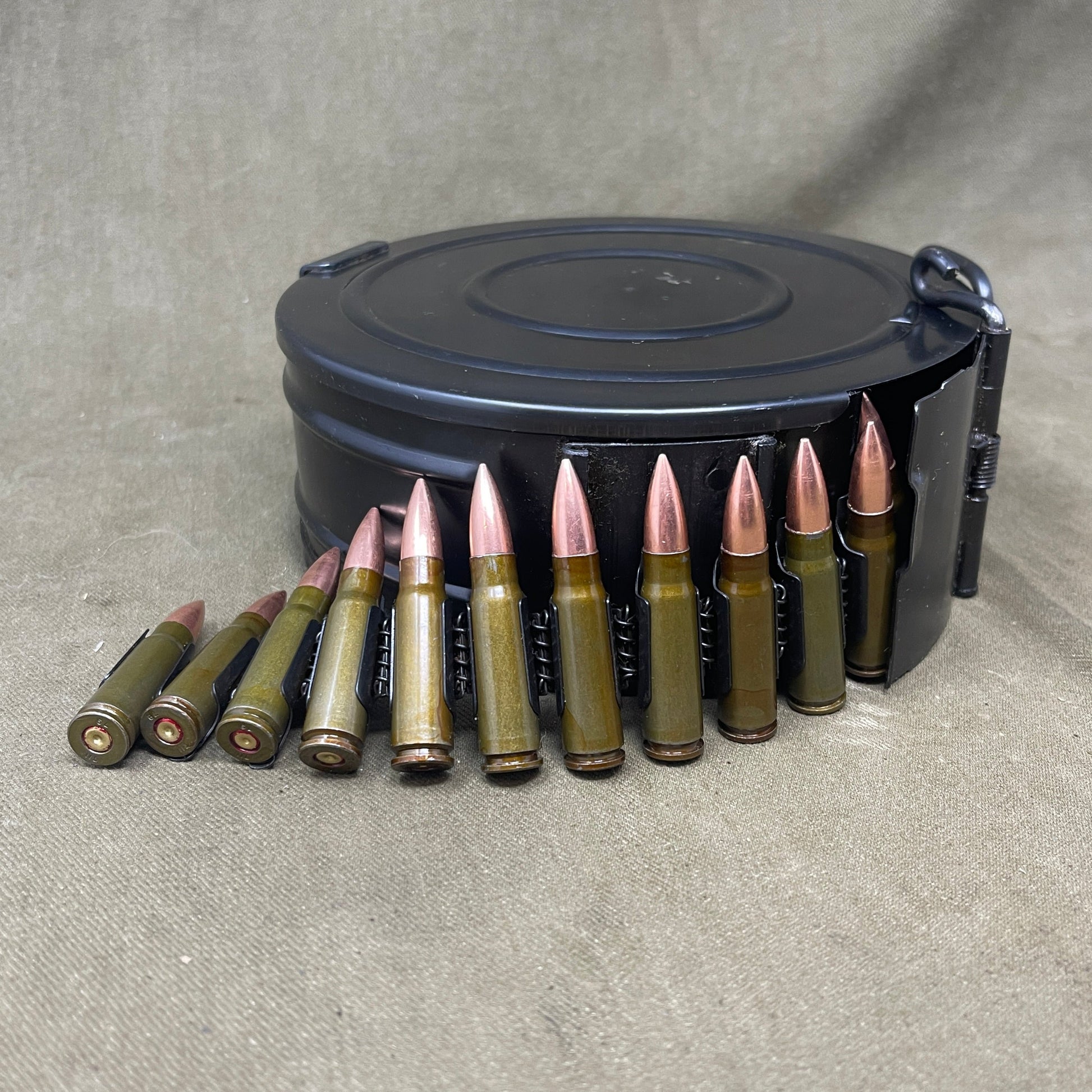 Russian  RPD LMG drum magazine with 50 x 7.62x39 INERT Rounds