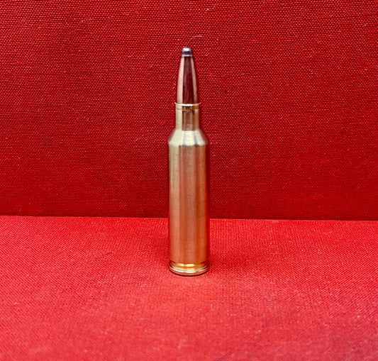 Explore a rare Lapua 6.5 Creedmoor inert round, a collectible piece of modern precision shooting ammunition. Ideal for collectors and enthusiasts of high-performance rifle cartridges