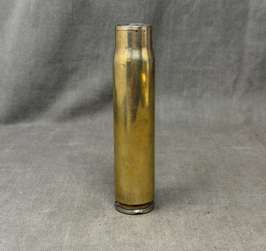 Original 1952 20mm Brass Cartridge Case – RG (Radway Green) – Collectible Ammunition