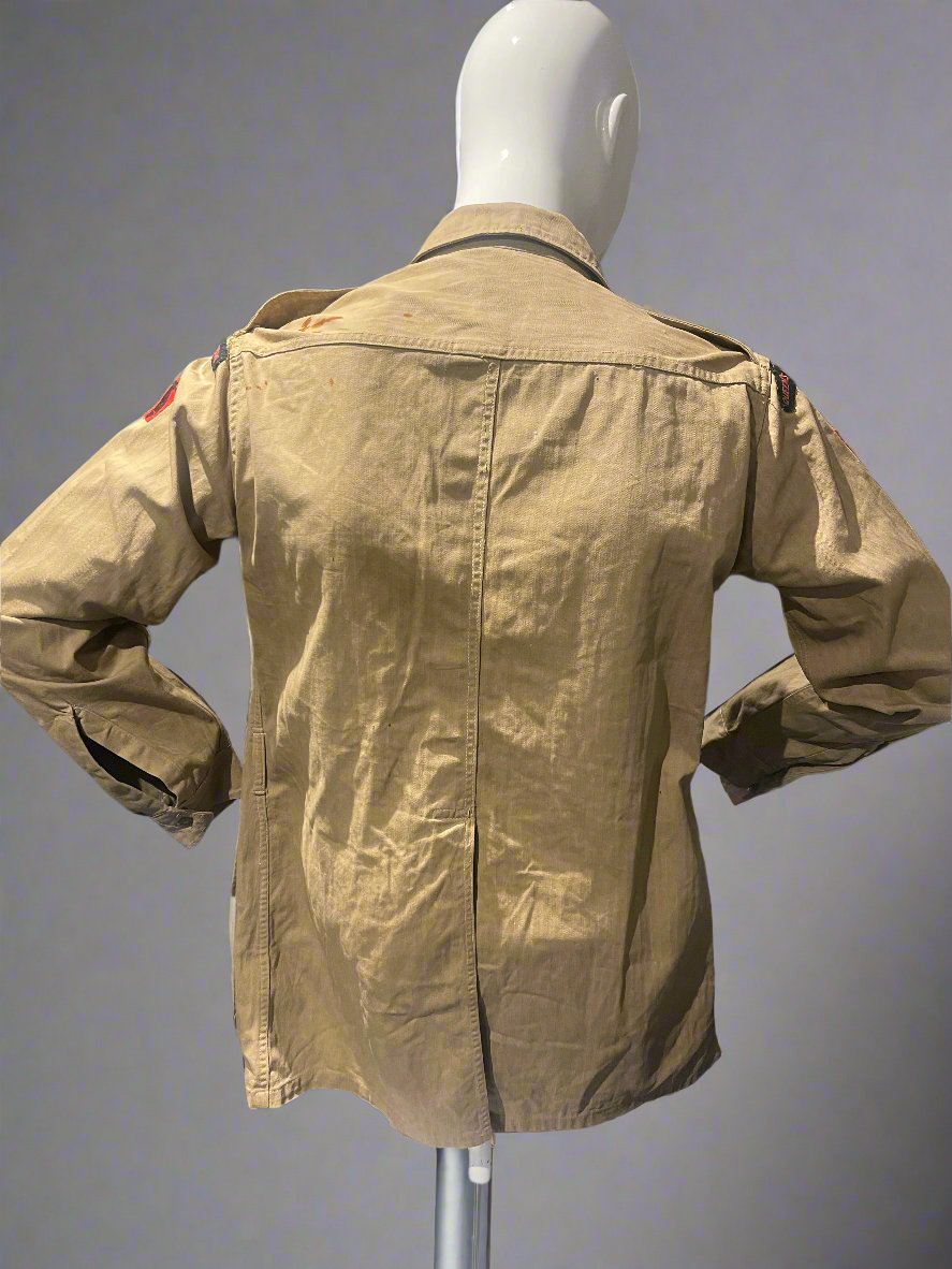 WW2 British officers' khaki bush shirt, in a large size